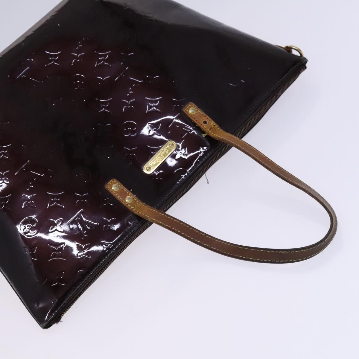 LOUIS VUITTON Monogram Vernis Hand Bag 2Set Amarante Brown LV Auth bs22775