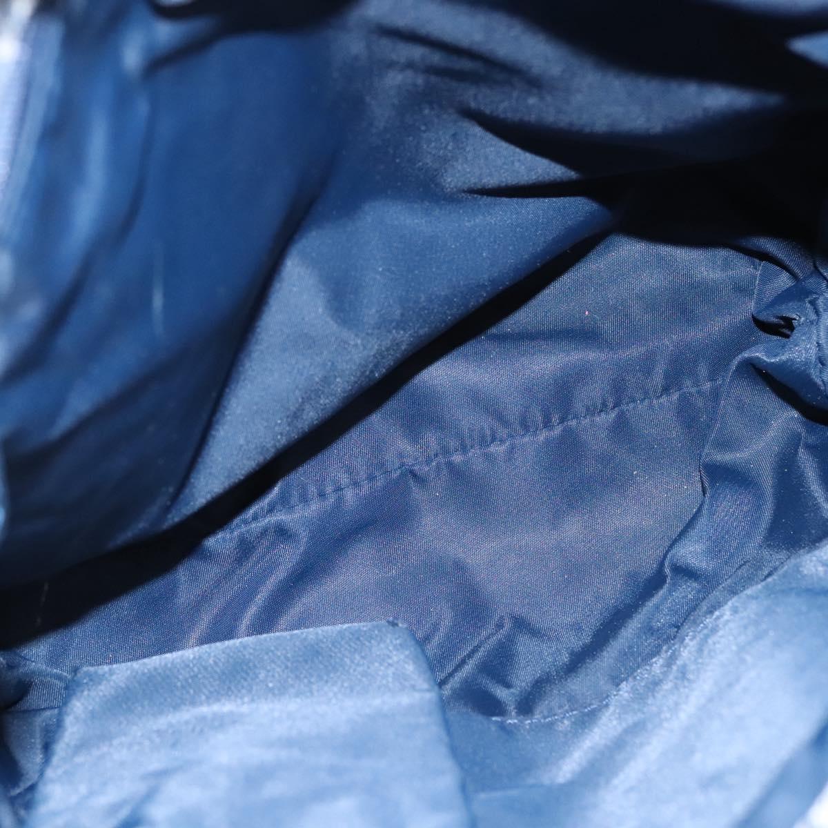 Christian Dior Trotter Canvas Hand Bag Navy Gold Auth bs22777