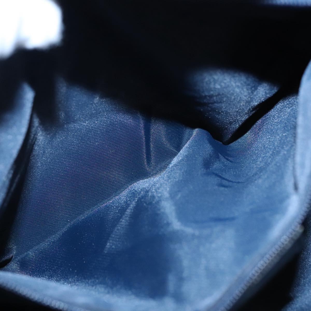 Christian Dior Trotter Canvas Hand Bag Navy Gold Auth bs22777