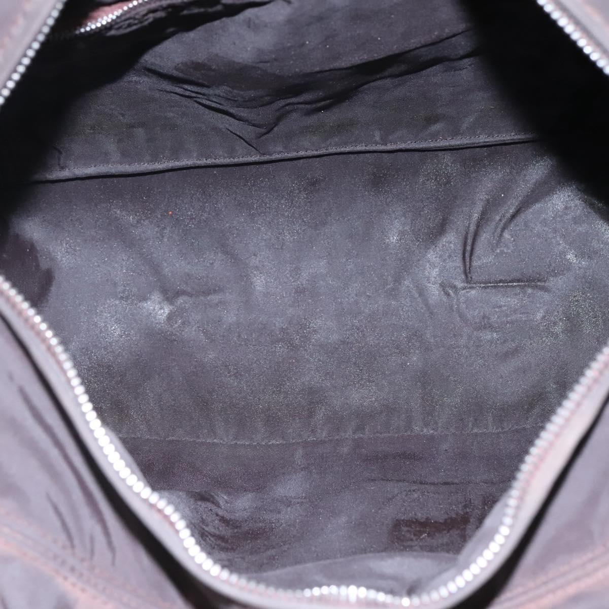 HERMES Acape Luco PM Hand Bag Nylon Brown Auth bs22799