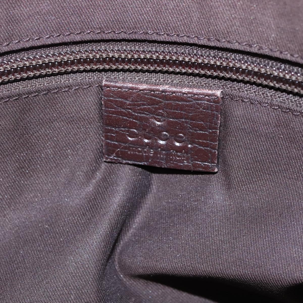 GUCCI GG Supreme Hand Bag PVC Beige Brown Silver 141976 Auth bs22810