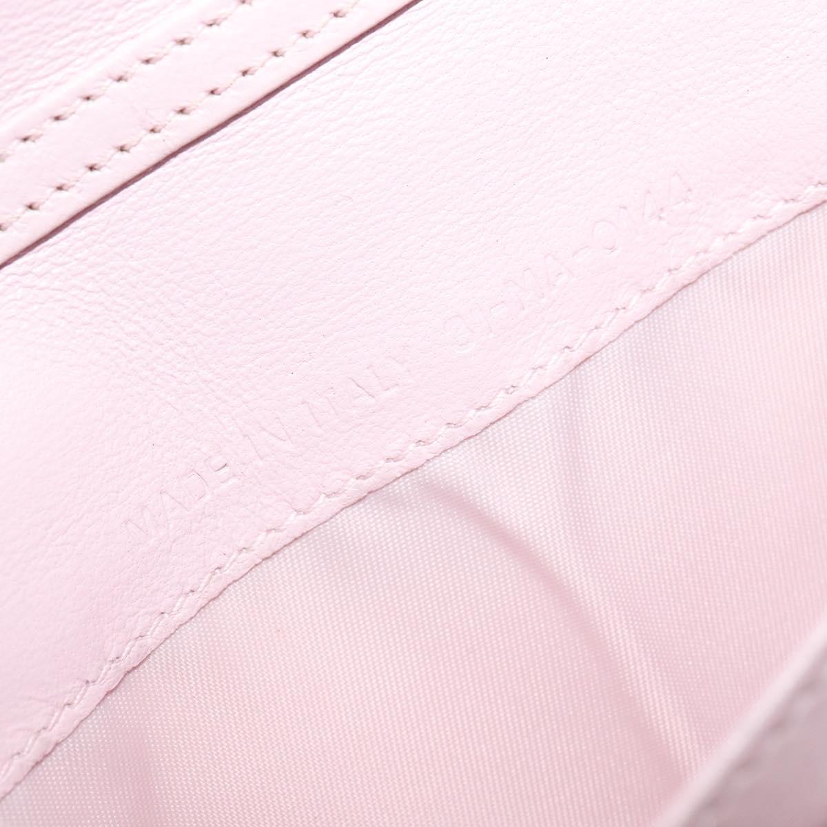 Christian Dior Chain Wallet Leather White Silver Auth bs22820