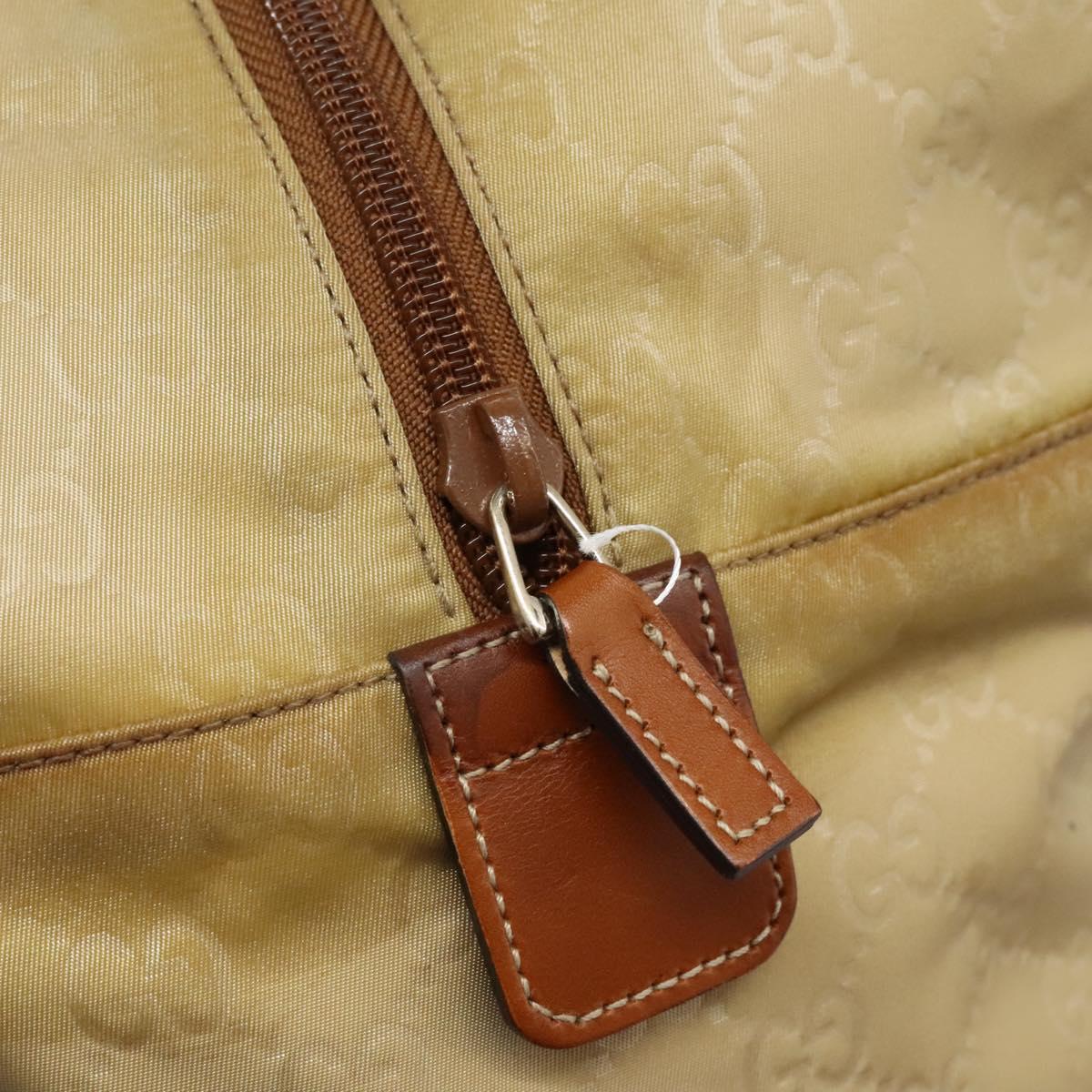 GUCCI GG Canvas Boston Bag Nylon Beige 153240 Auth bs22834