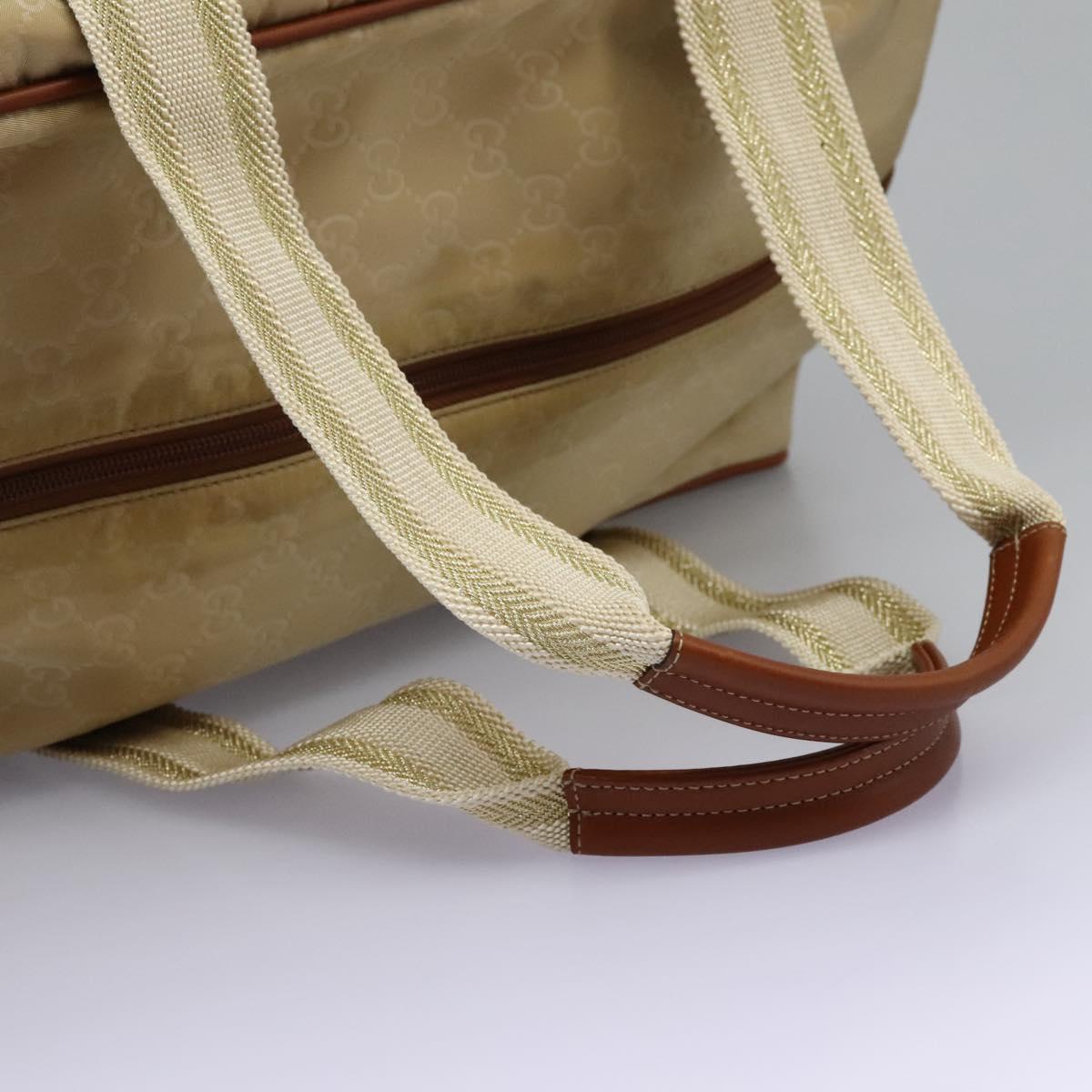 GUCCI GG Canvas Boston Bag Nylon Beige 153240 Auth bs22834