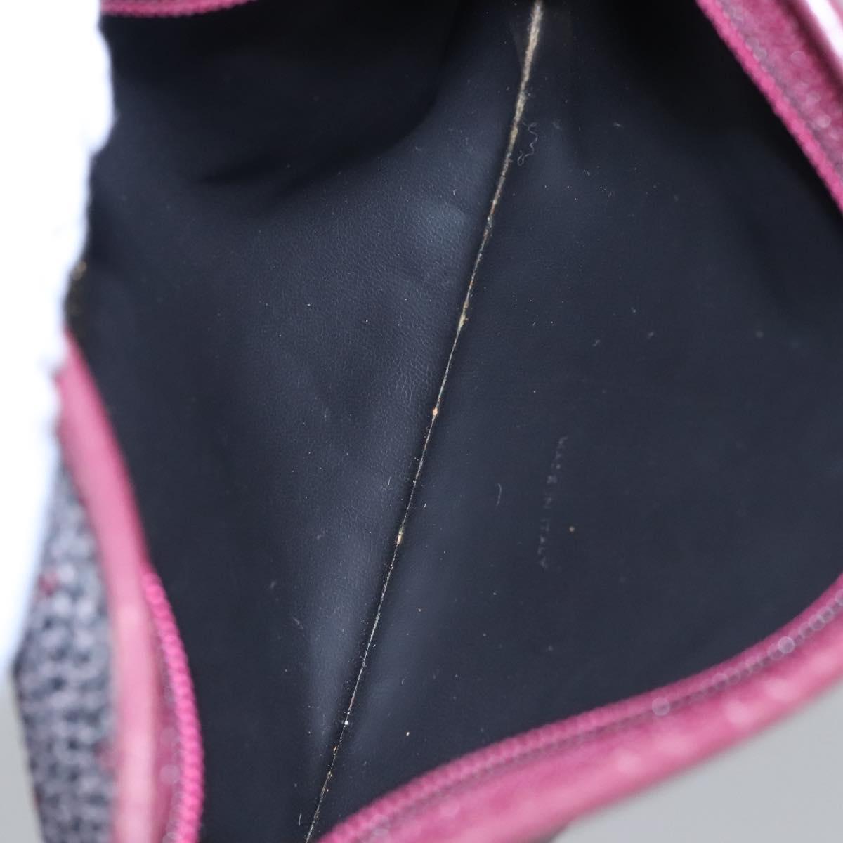 SAINT LAURENT Pouch PVC Leather Gray Auth bs22836