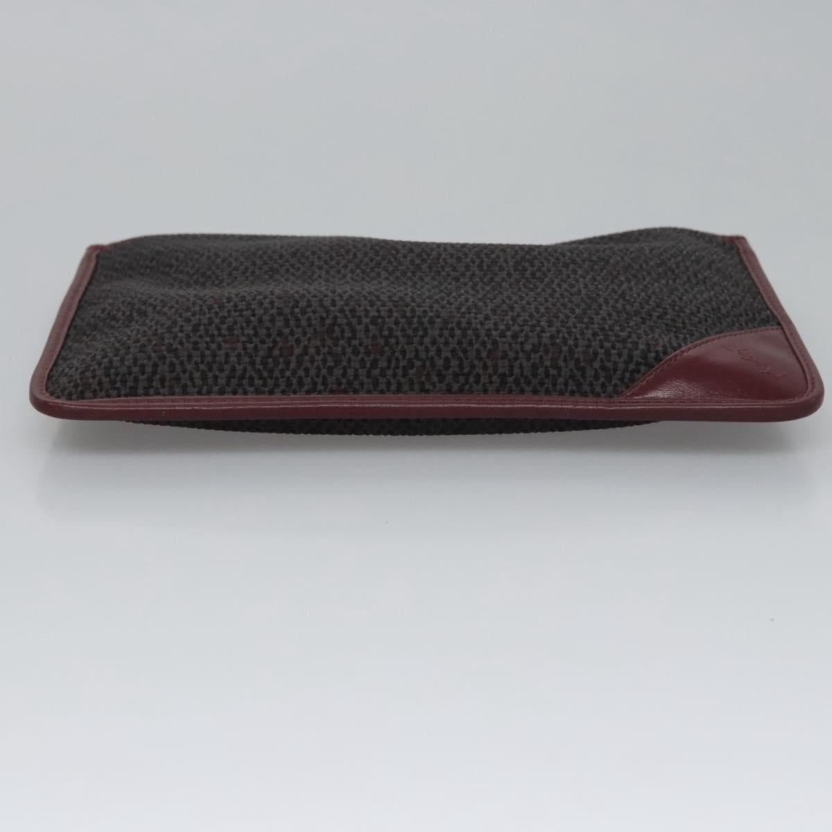 SAINT LAURENT Pouch PVC Leather Gray Auth bs22836