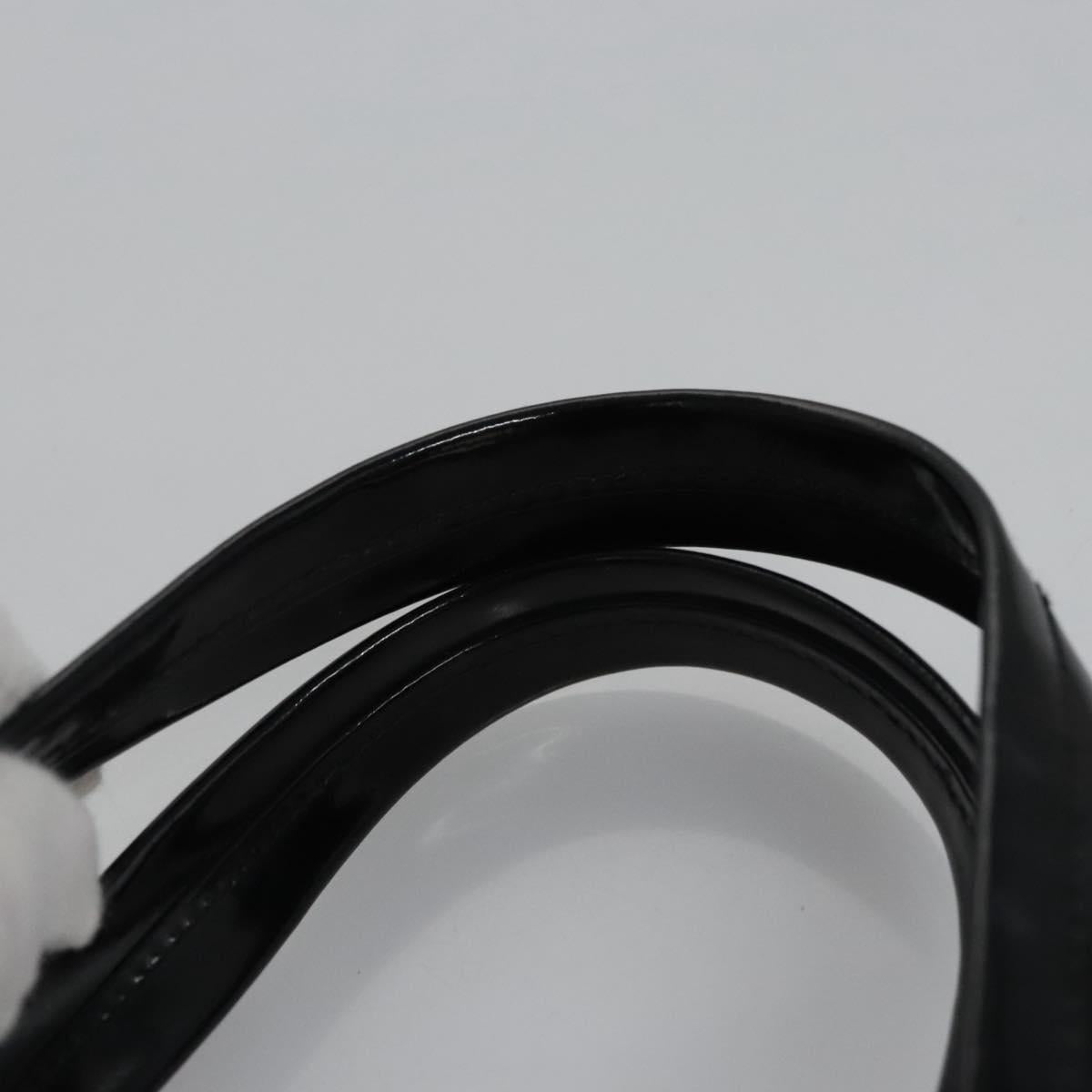 Salvatore Ferragamo Vala Hand Bag Enamel Black Auth bs22866