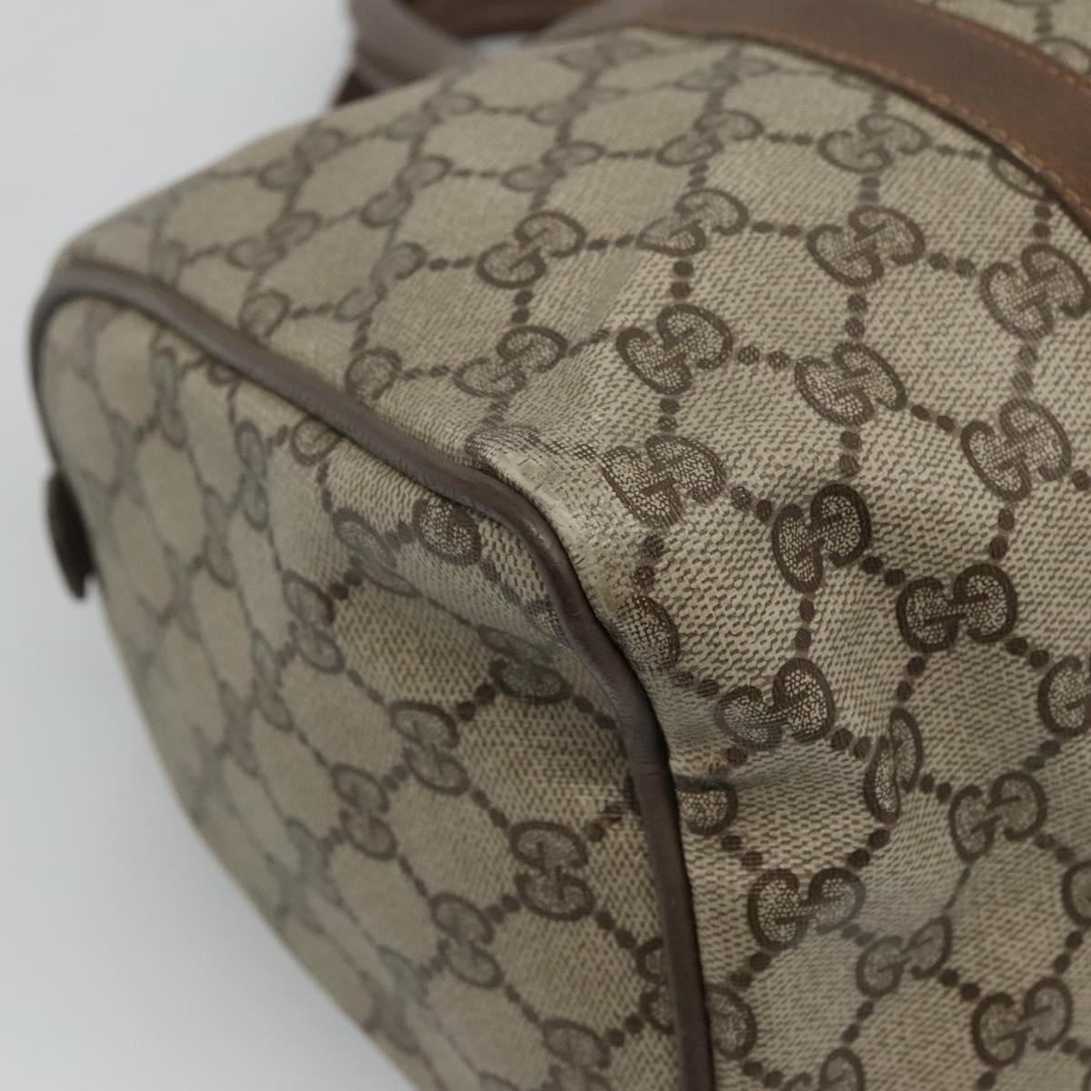 GUCCI GG Supreme Web Sherry Line Boston Bag PVC Beige Green Red Auth bs22874