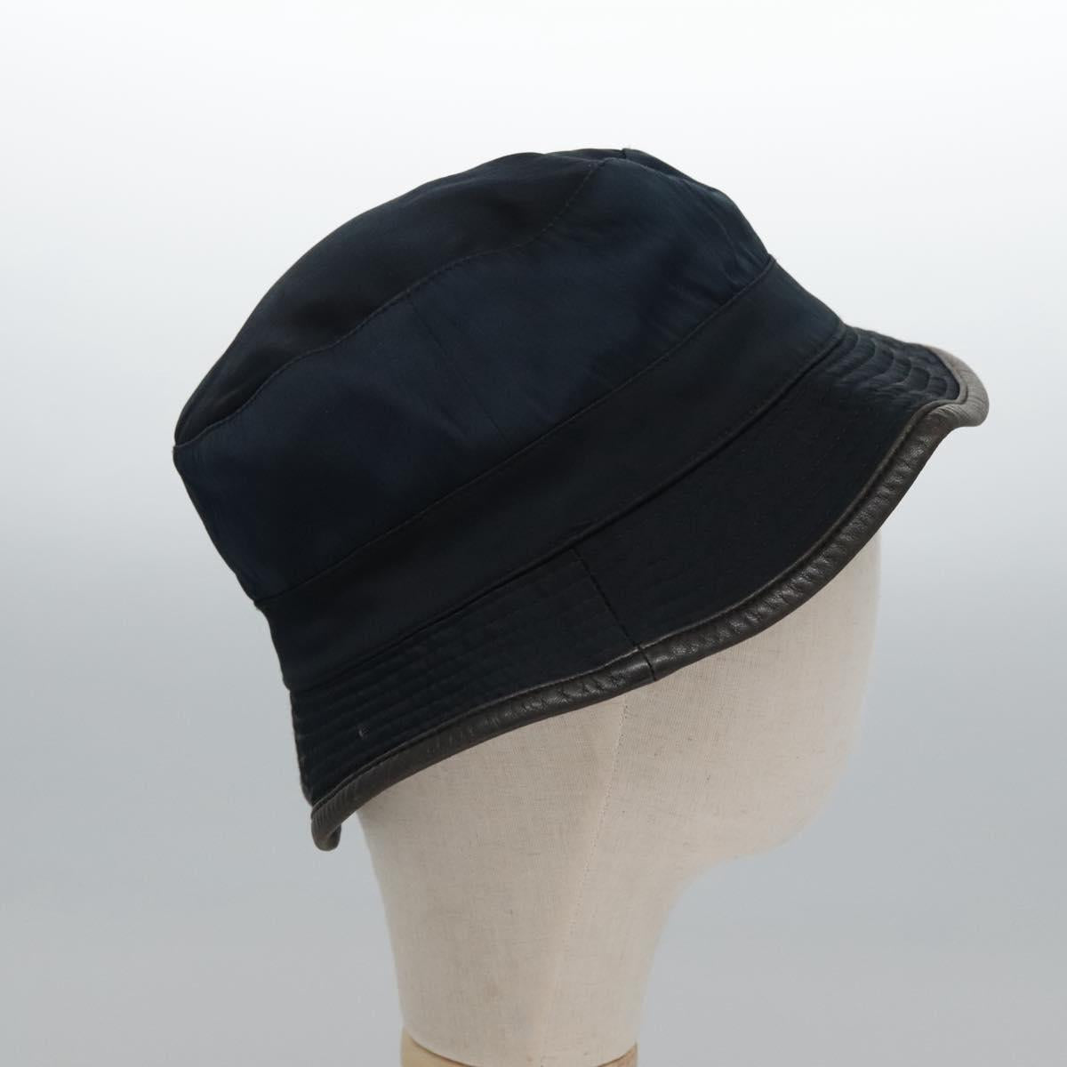 HERMES Hat Cotton 2Set Black Navy Auth bs22904