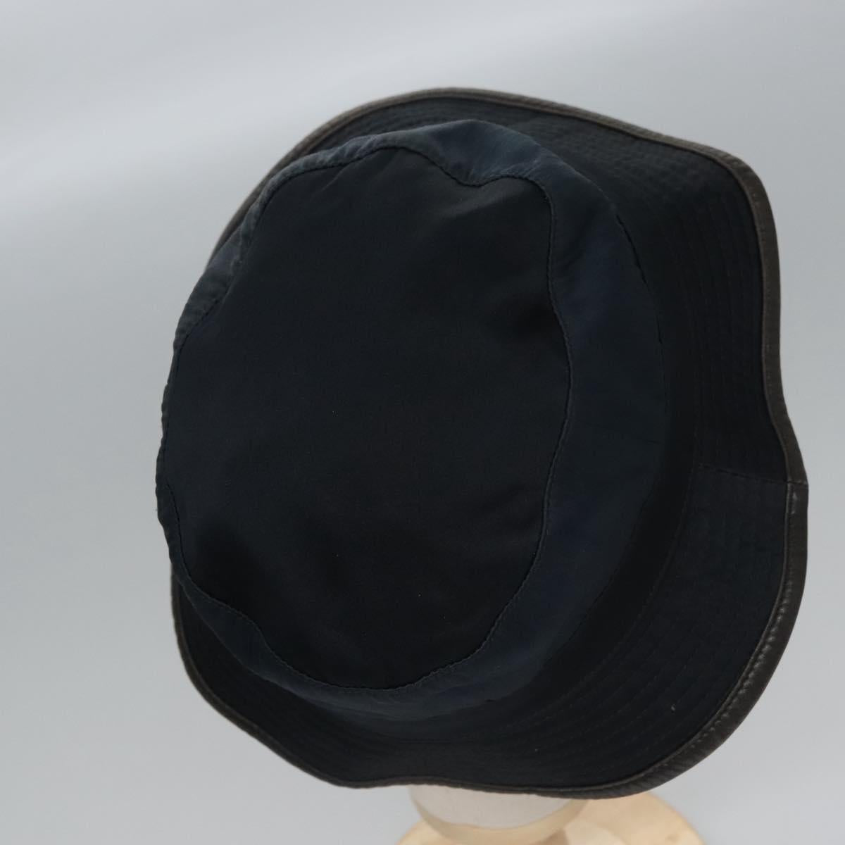 HERMES Hat Cotton 2Set Black Navy Auth bs22904