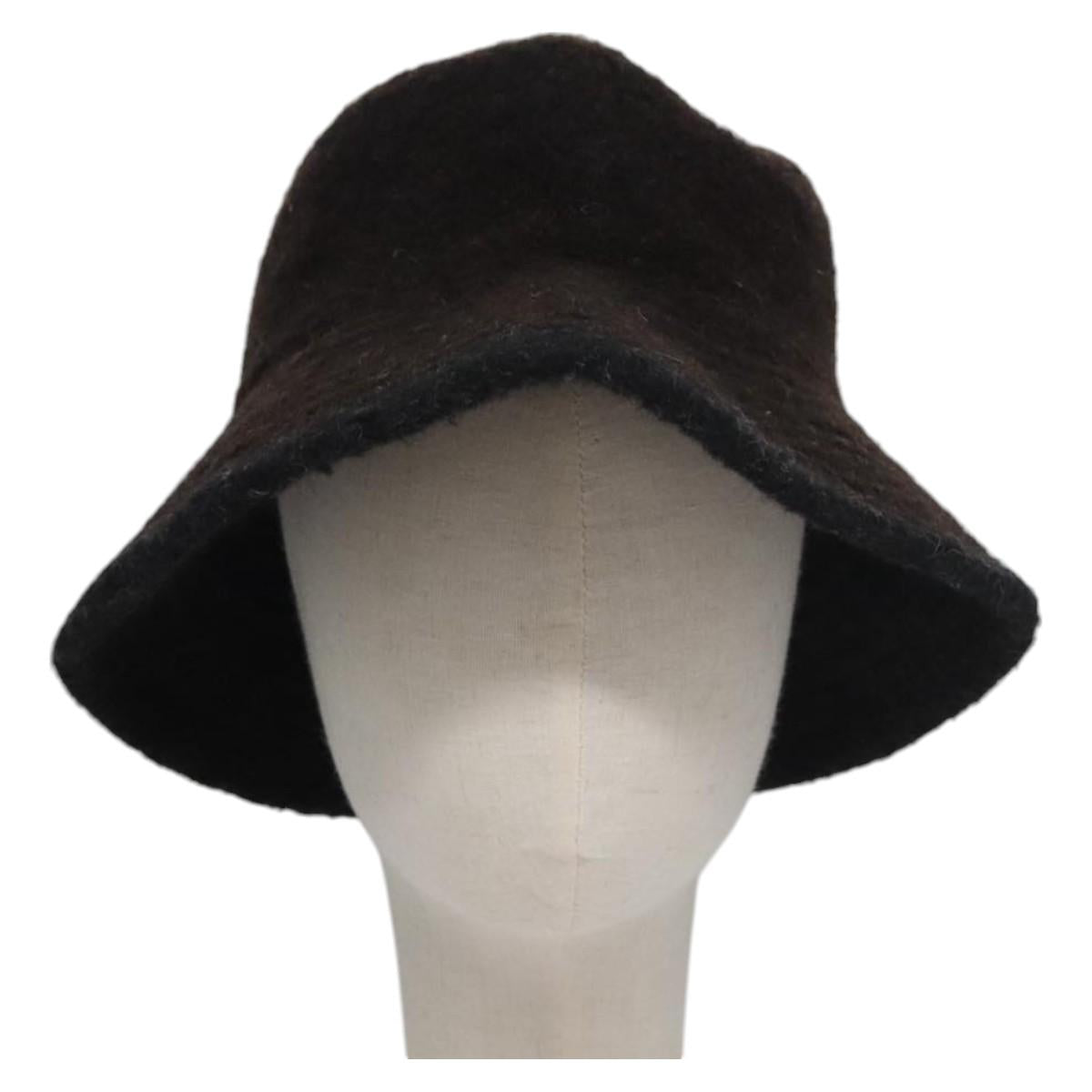 HERMES Hat Cotton 2Set Black Navy Auth bs22904