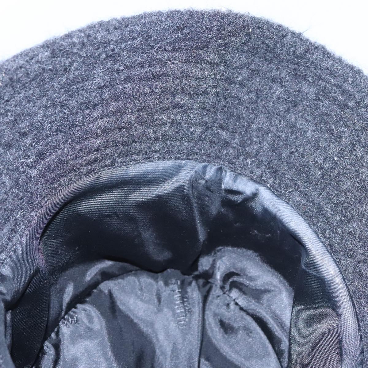 HERMES Hat Cotton 2Set Black Navy Auth bs22904