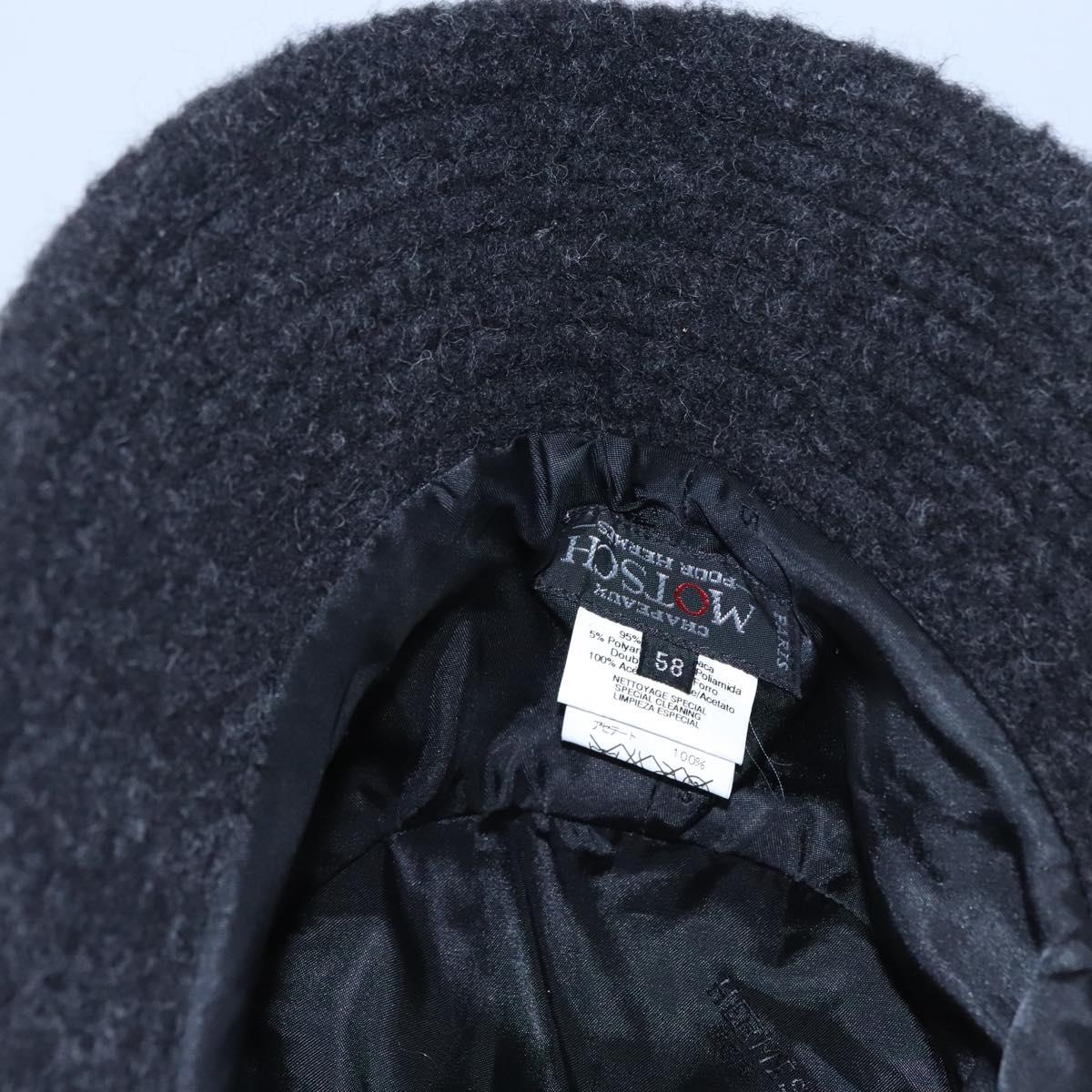HERMES Hat Cotton 2Set Black Navy Auth bs22904