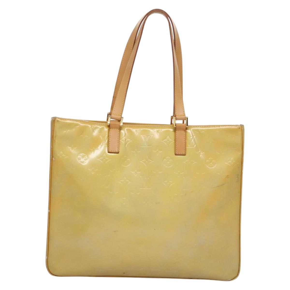 LOUIS VUITTON Monogram Vernis Columbus Tote Bag Gris M91028 LV Auth bs22929