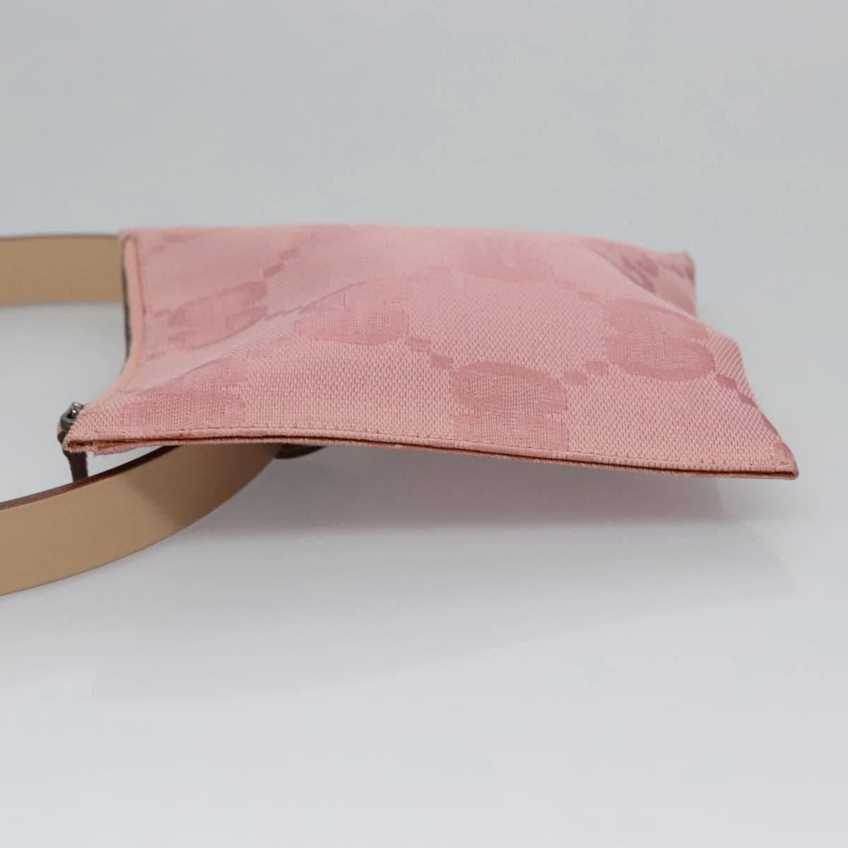 GUCCI GG Canvas Waist bag Pink Silver 037 1312 Auth bs22943