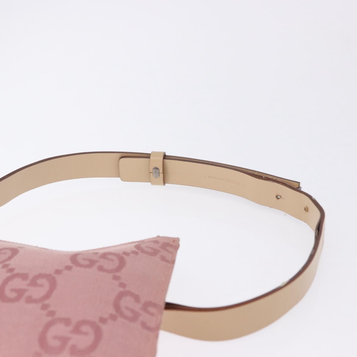 GUCCI GG Canvas Waist bag Pink Silver 037 1312 Auth bs22943