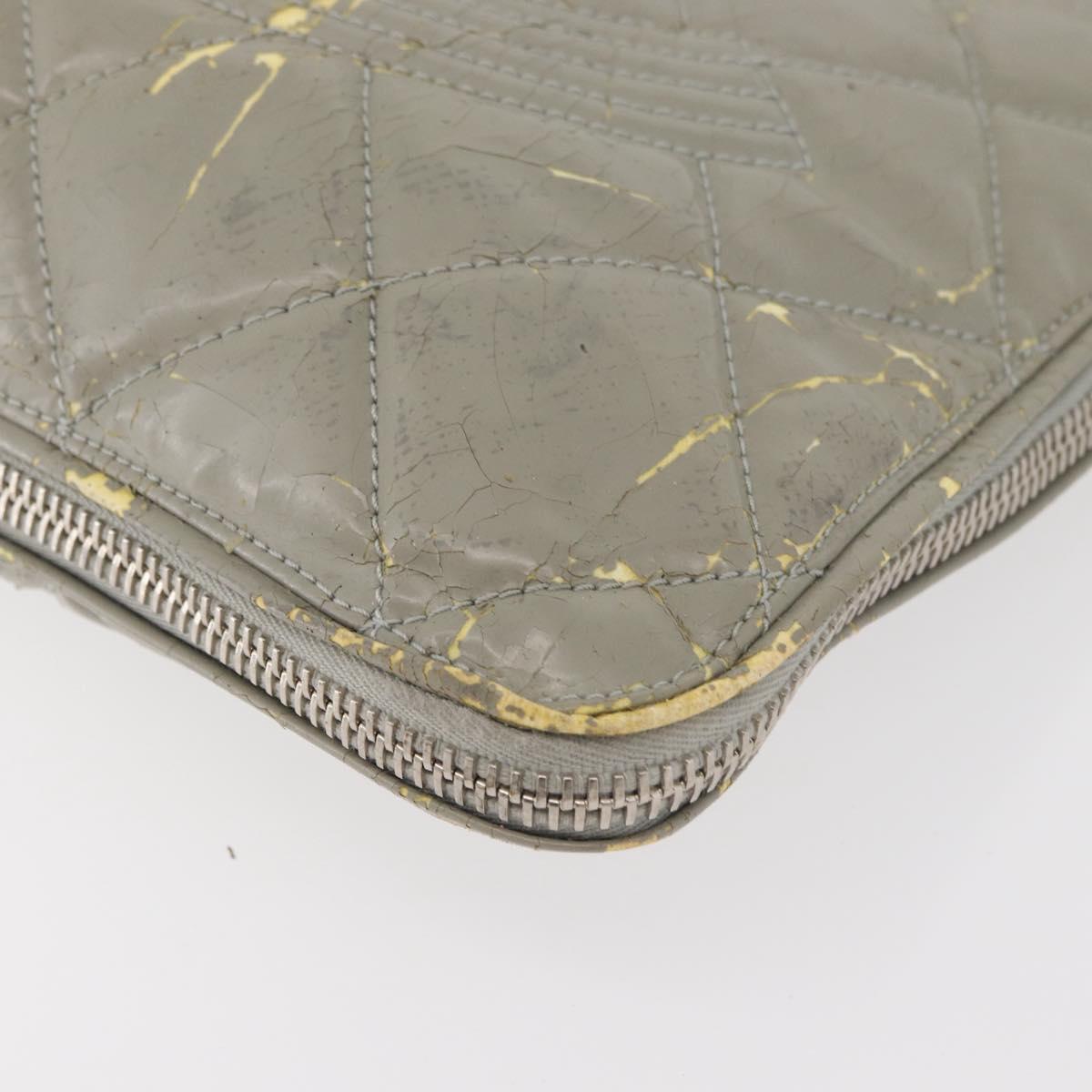 CHANEL Tote Bag Patent leather Gray CC Auth bs22950