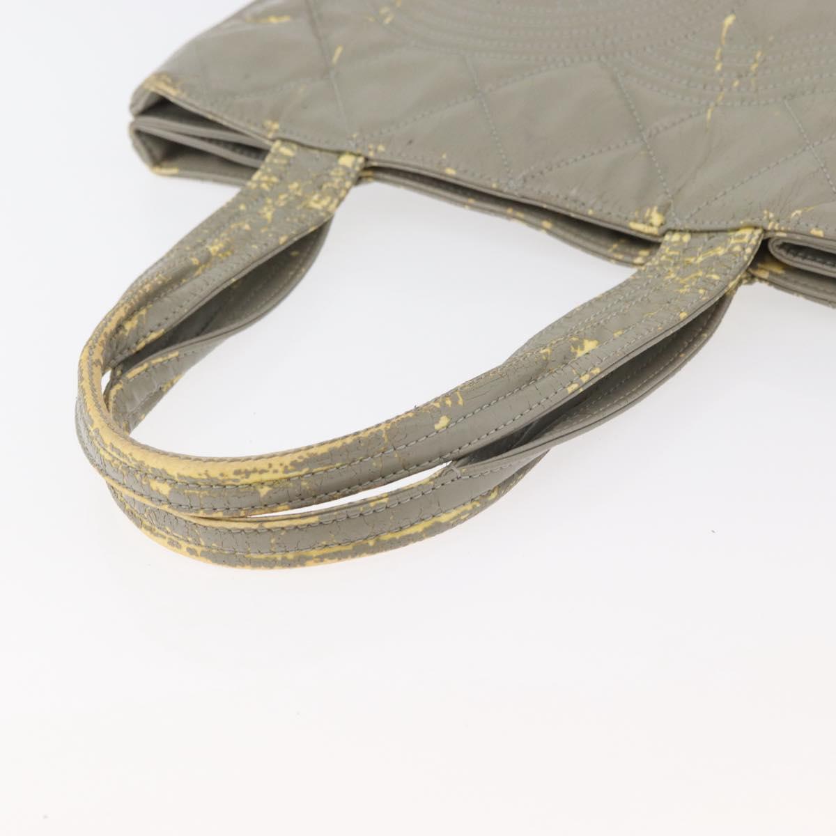CHANEL Tote Bag Patent leather Gray CC Auth bs22950