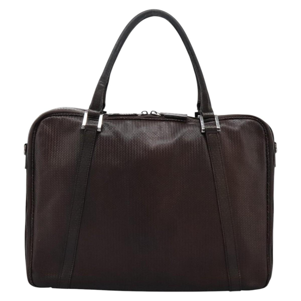 FENDI Hand Bag Leather Brown Auth bs22958