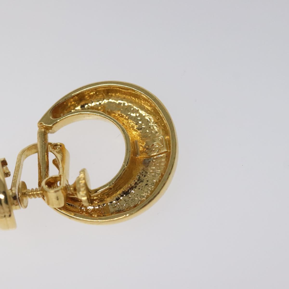 SAINT LAURENT Earring Earring Metal Gold Auth bs22968