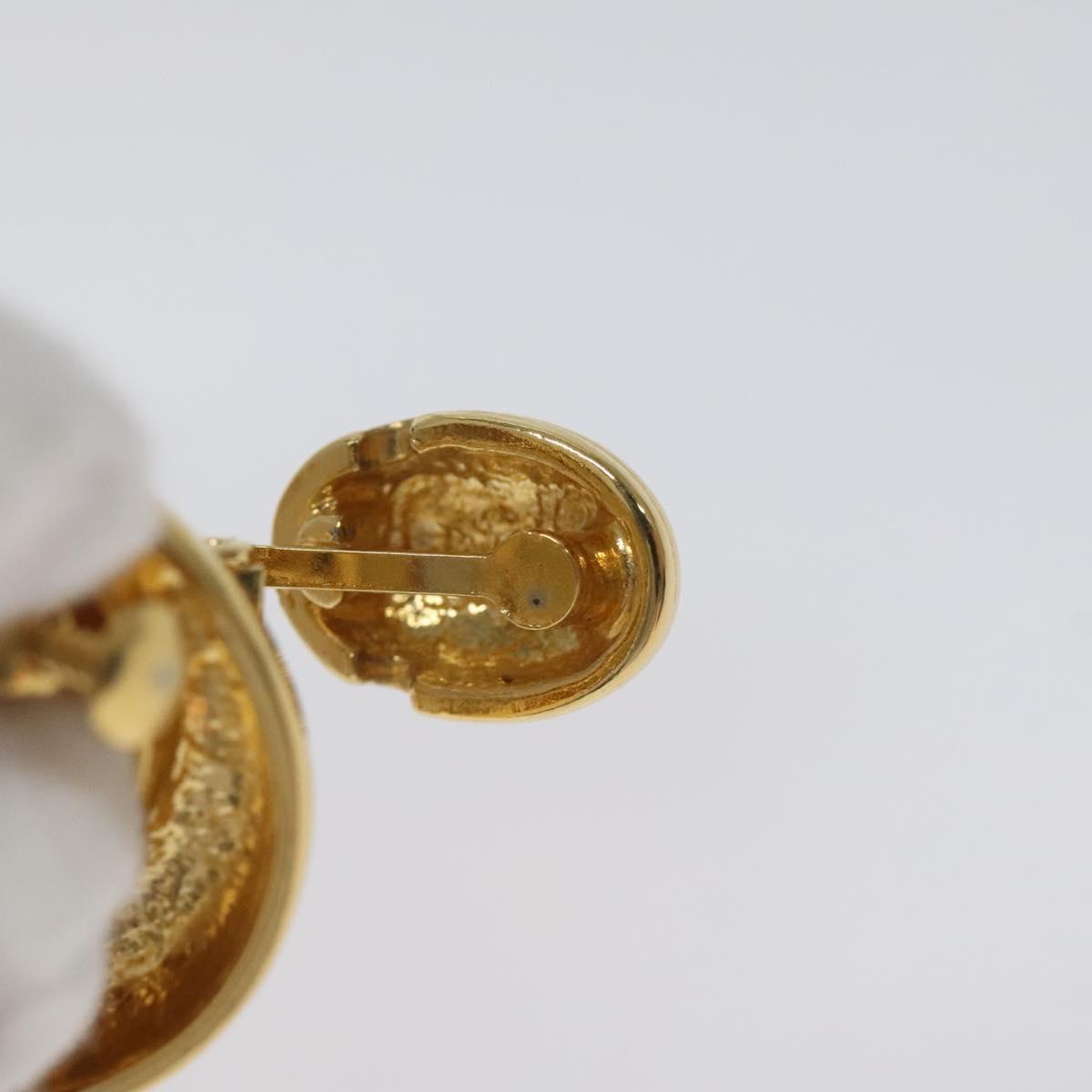 SAINT LAURENT Earring Earring Metal Gold Auth bs22968