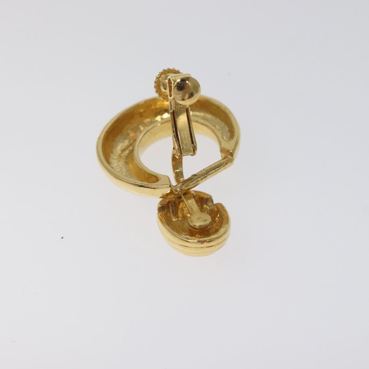 SAINT LAURENT Earring Earring Metal Gold Auth bs22968