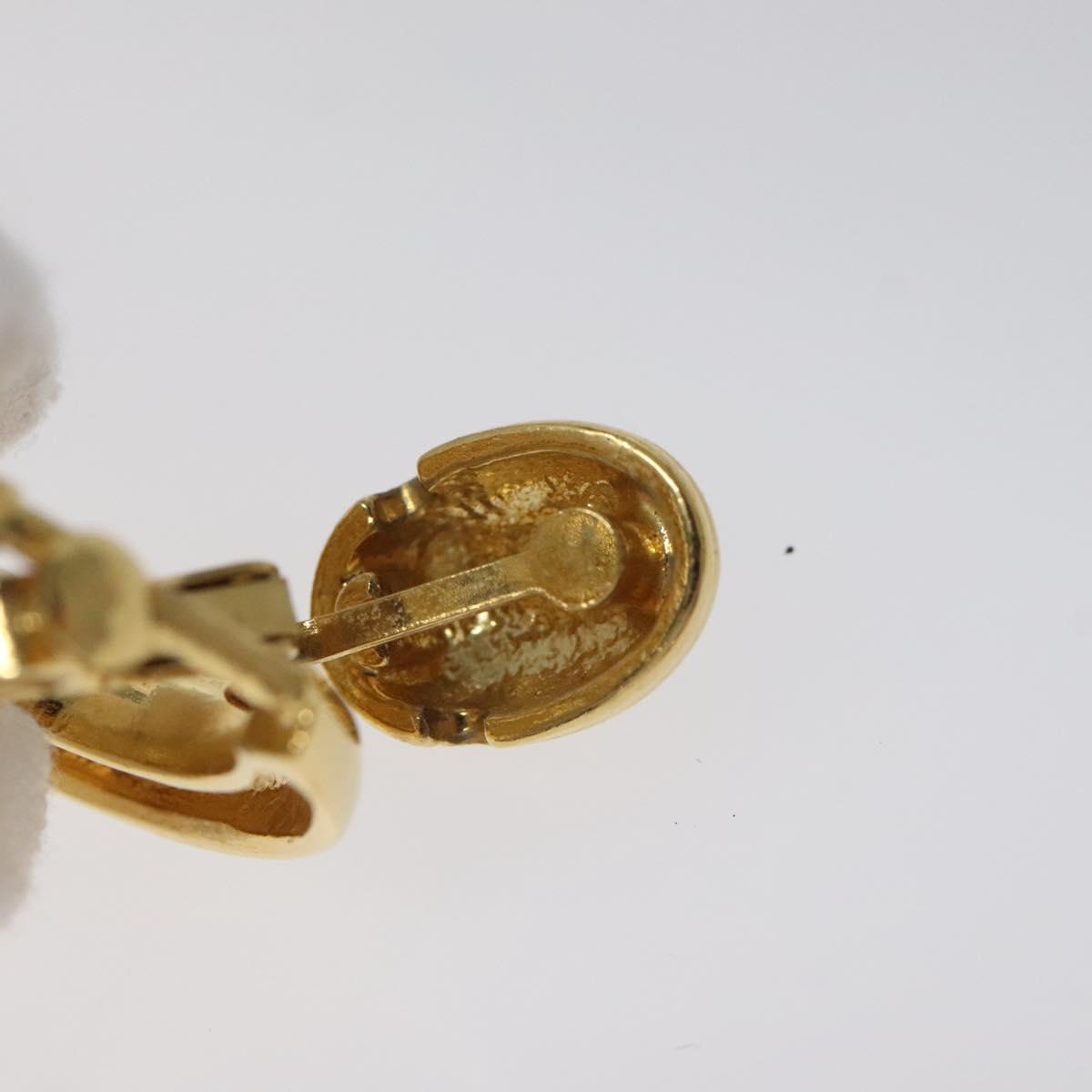 SAINT LAURENT Earring Earring Metal Gold Auth bs22968