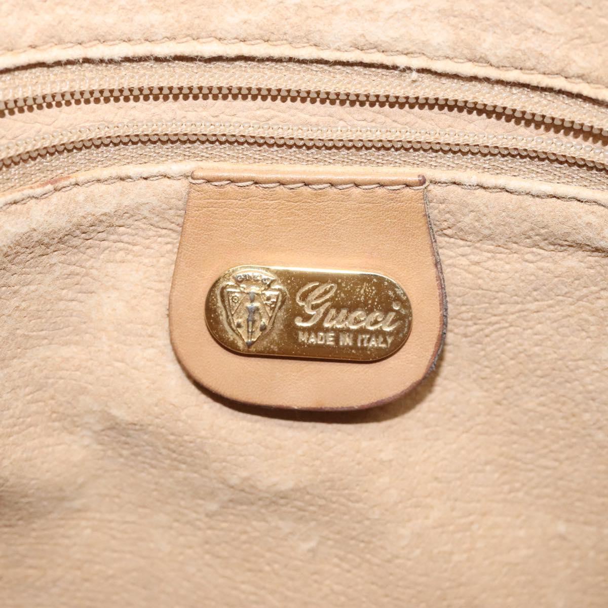 GUCCI Micro GG Supreme Hand Bag PVC Leather Beige Gold 000 39 0030 Auth bs22970