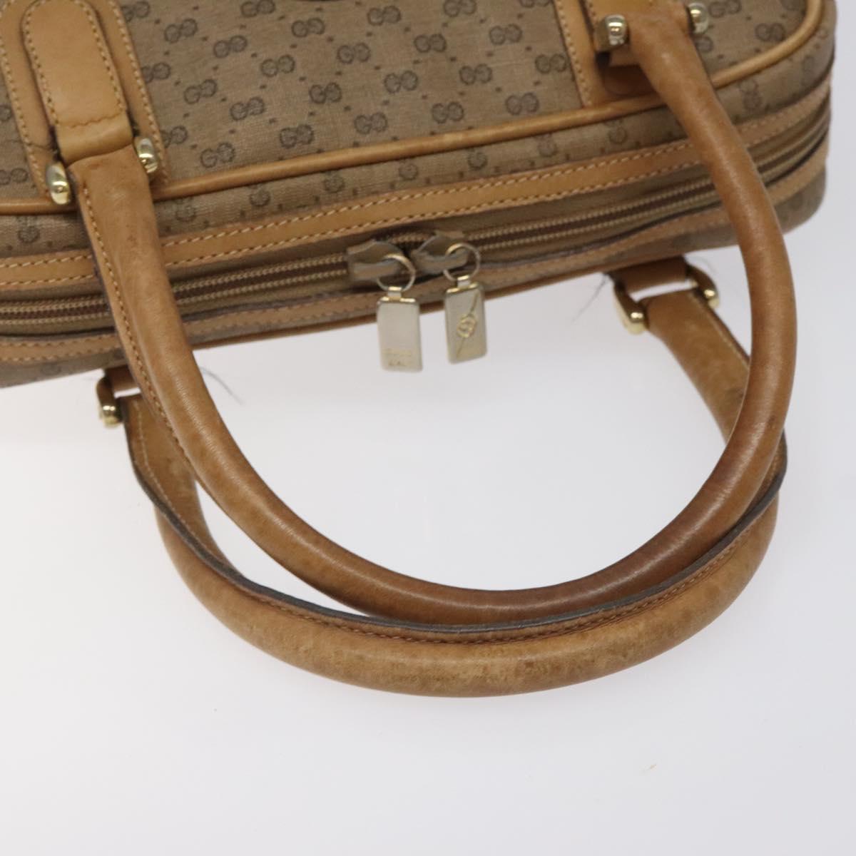 GUCCI Micro GG Supreme Hand Bag PVC Leather Beige Gold 000 39 0030 Auth bs22970