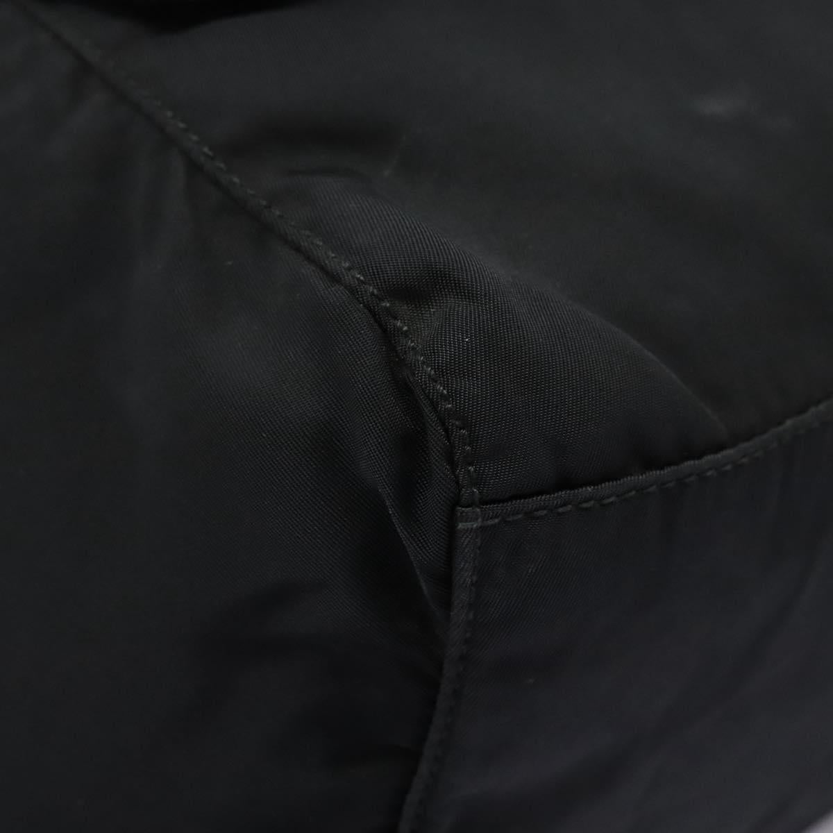 PRADA Backpack Nylon Black Gold Auth bs22978