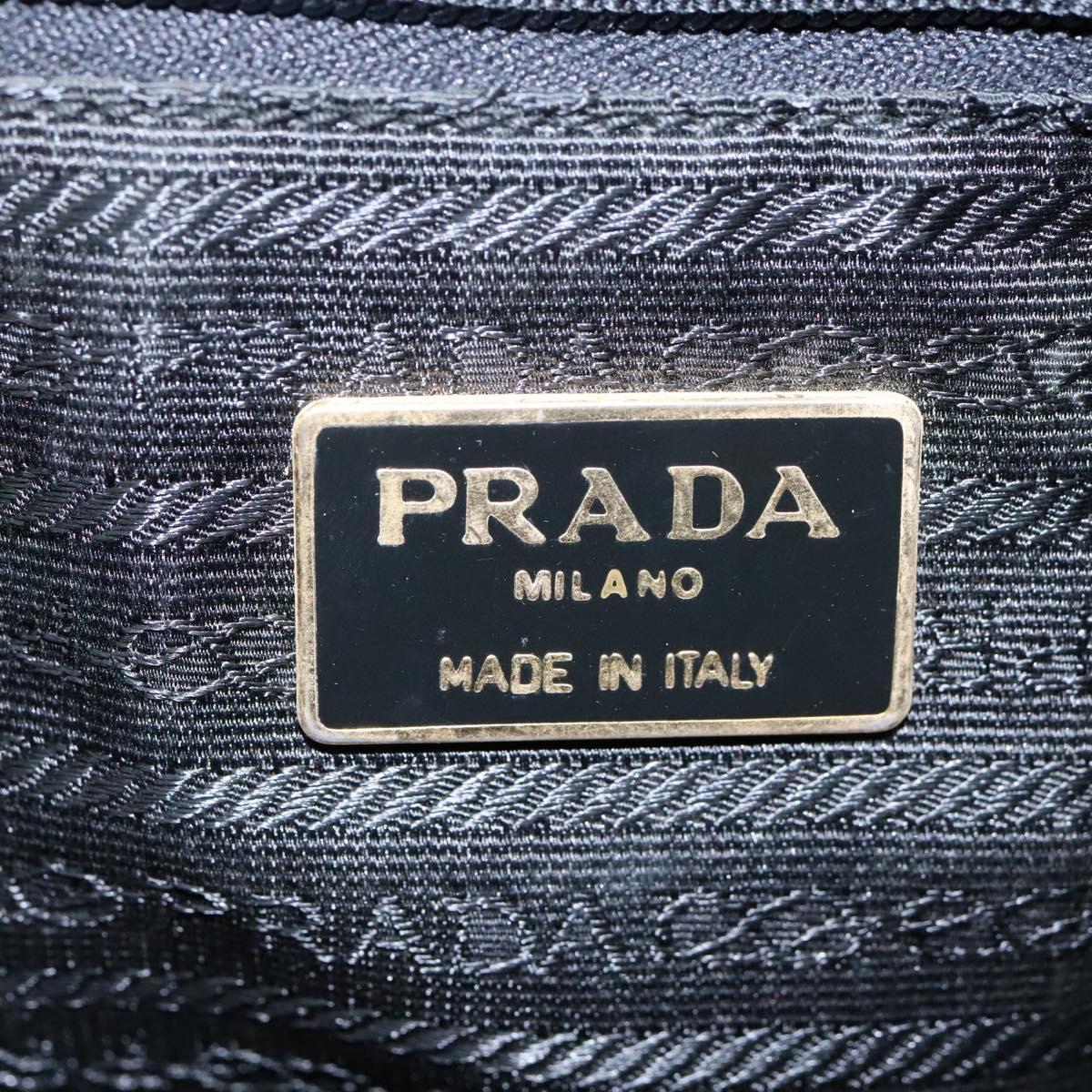 PRADA Backpack Nylon Black Gold Auth bs22978