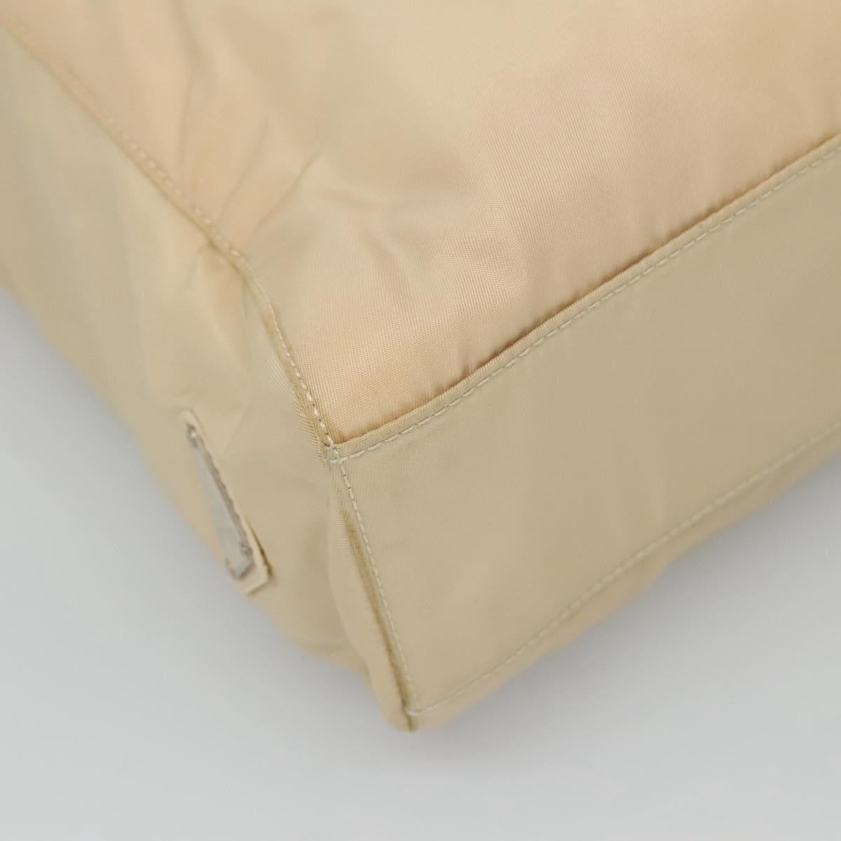 PRADA Hand Bag Nylon Plastic Beige Clear Auth bs22980