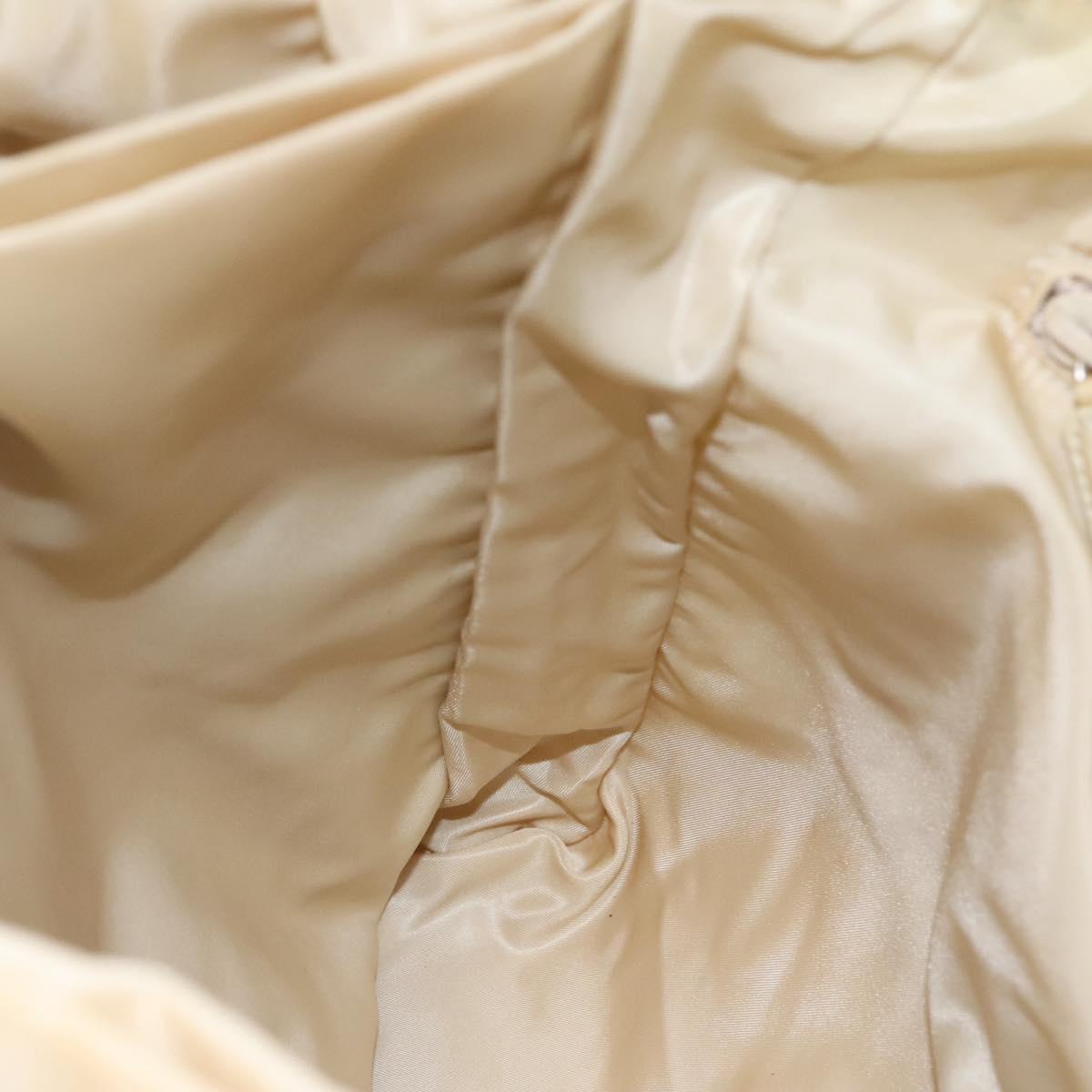 PRADA Hand Bag Nylon Plastic Beige Clear Auth bs22980