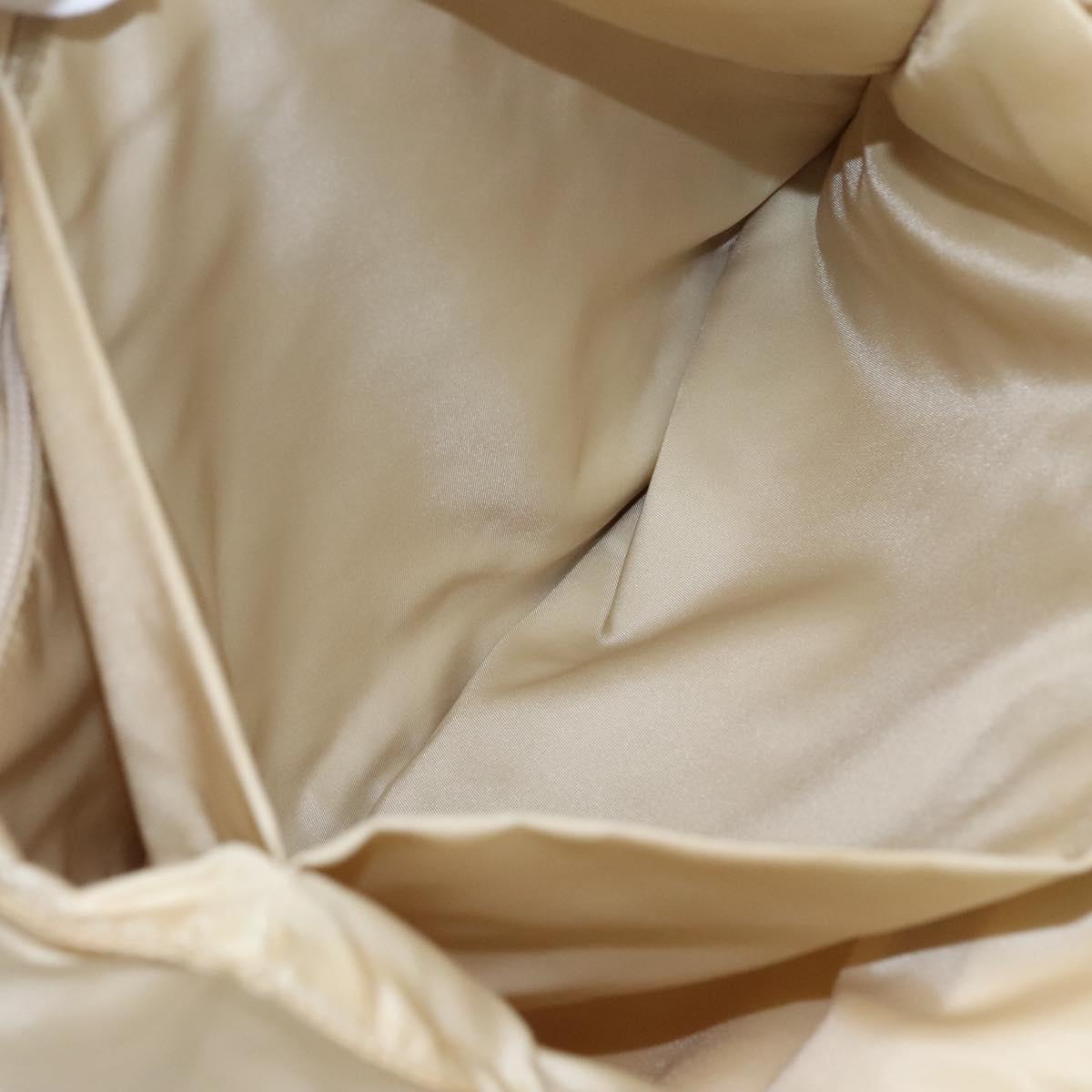 PRADA Hand Bag Nylon Plastic Beige Clear Auth bs22980