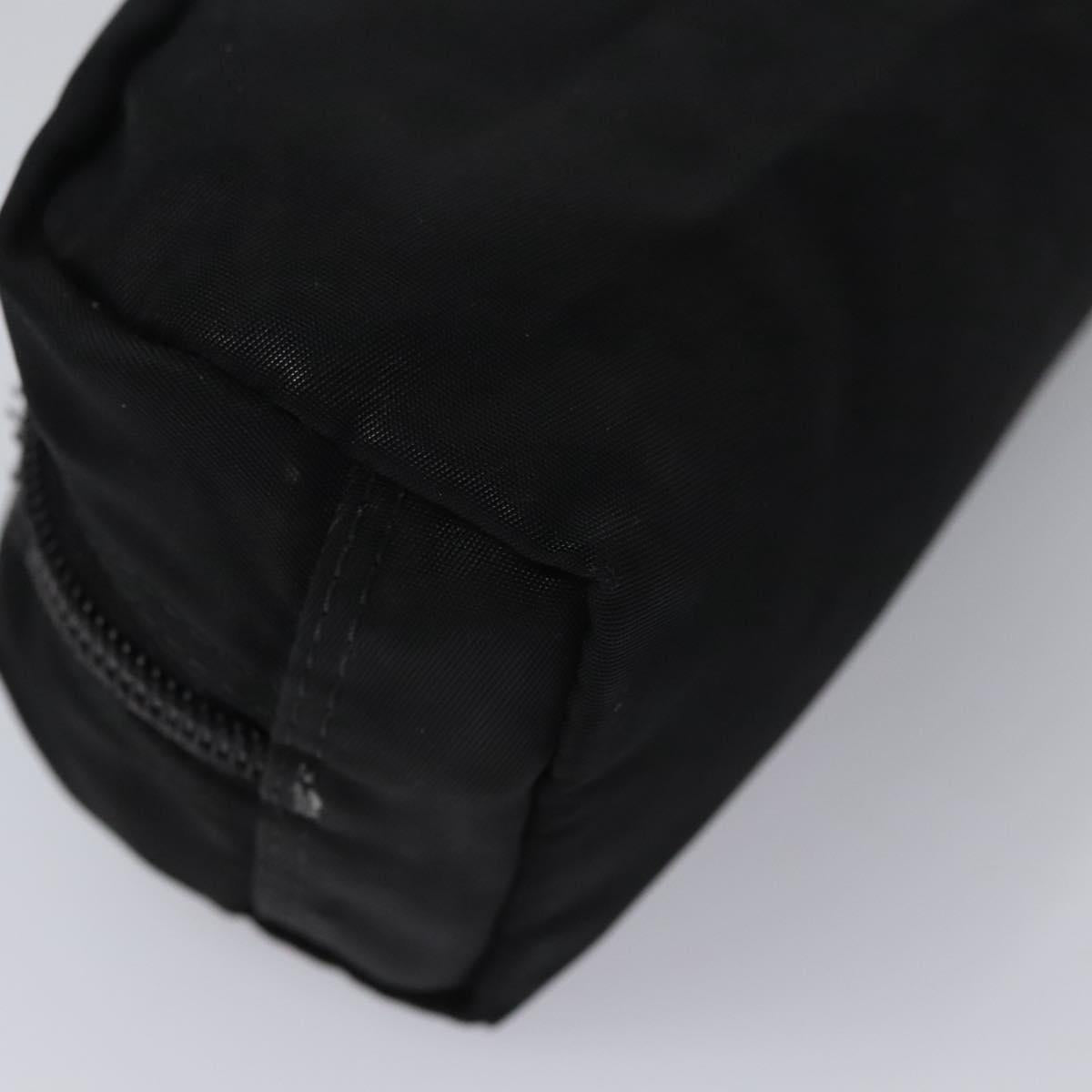 PRADA Pouch Nylon Black Silver Auth bs22990