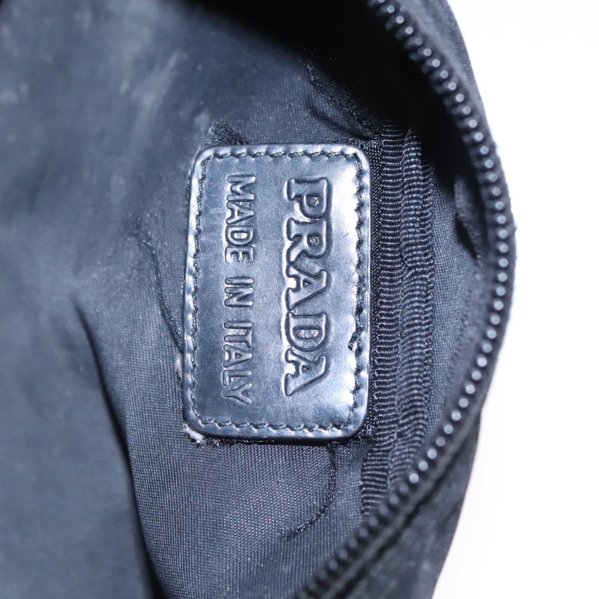 PRADA Pouch Nylon Black Silver Auth bs22990
