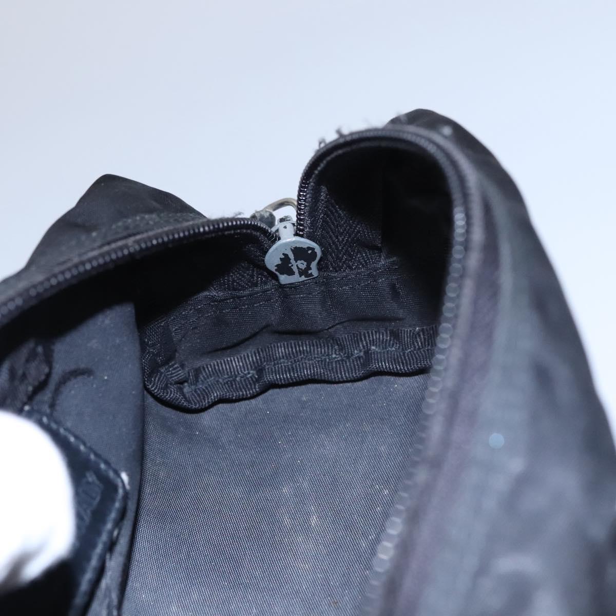 PRADA Pouch Nylon Black Silver Auth bs22990