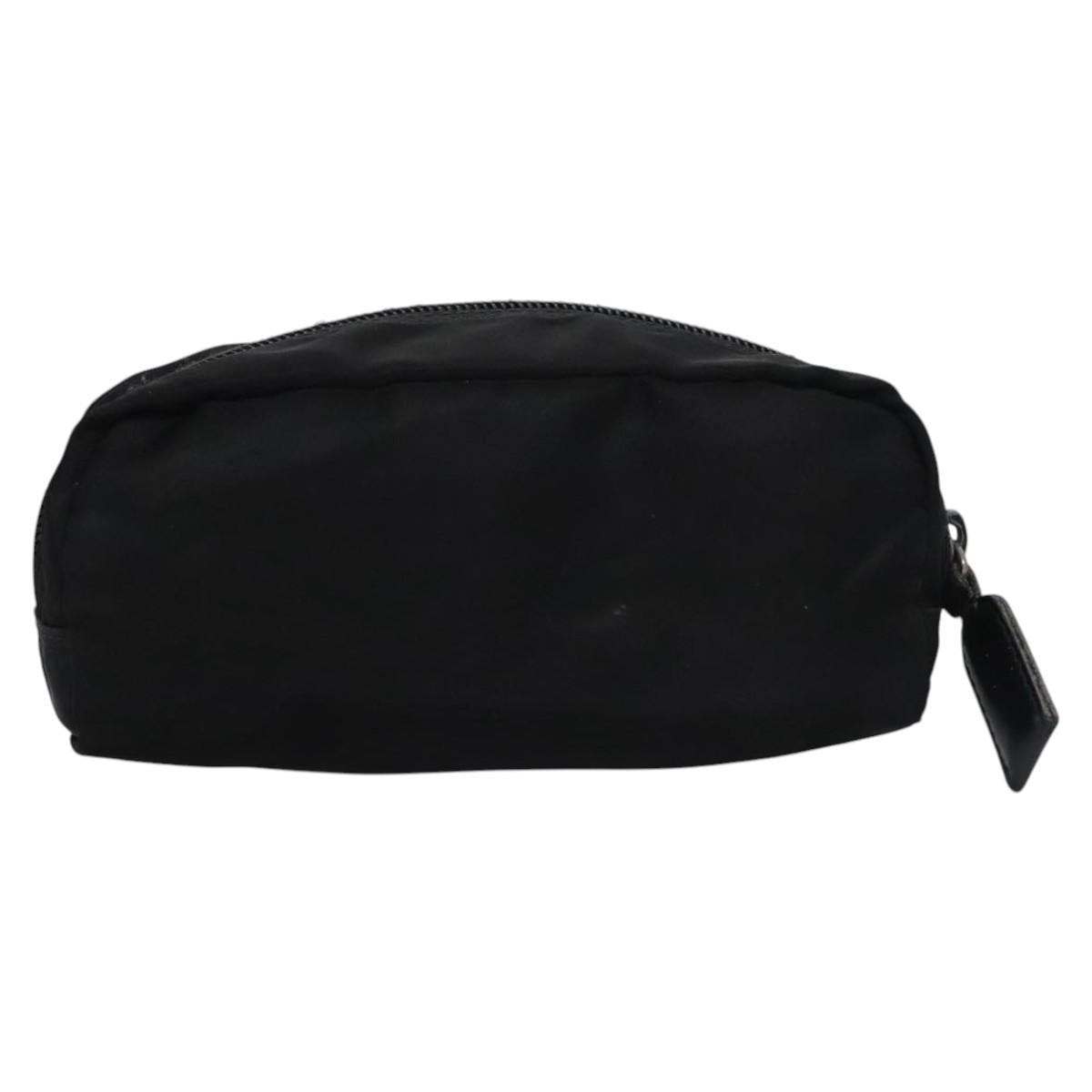 PRADA Pouch Nylon Black Silver Auth bs22990
