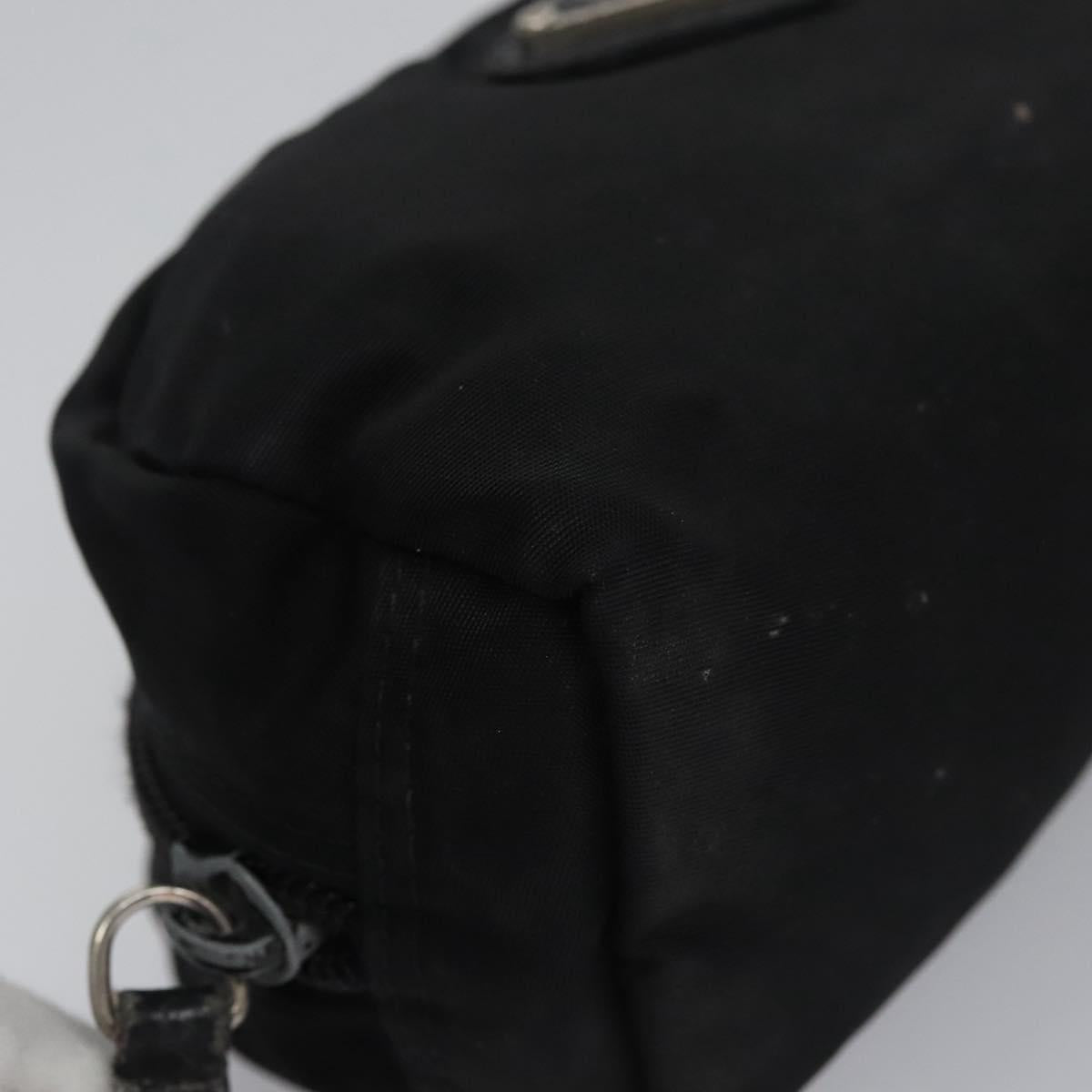 PRADA Pouch Nylon Black Silver Auth bs22990