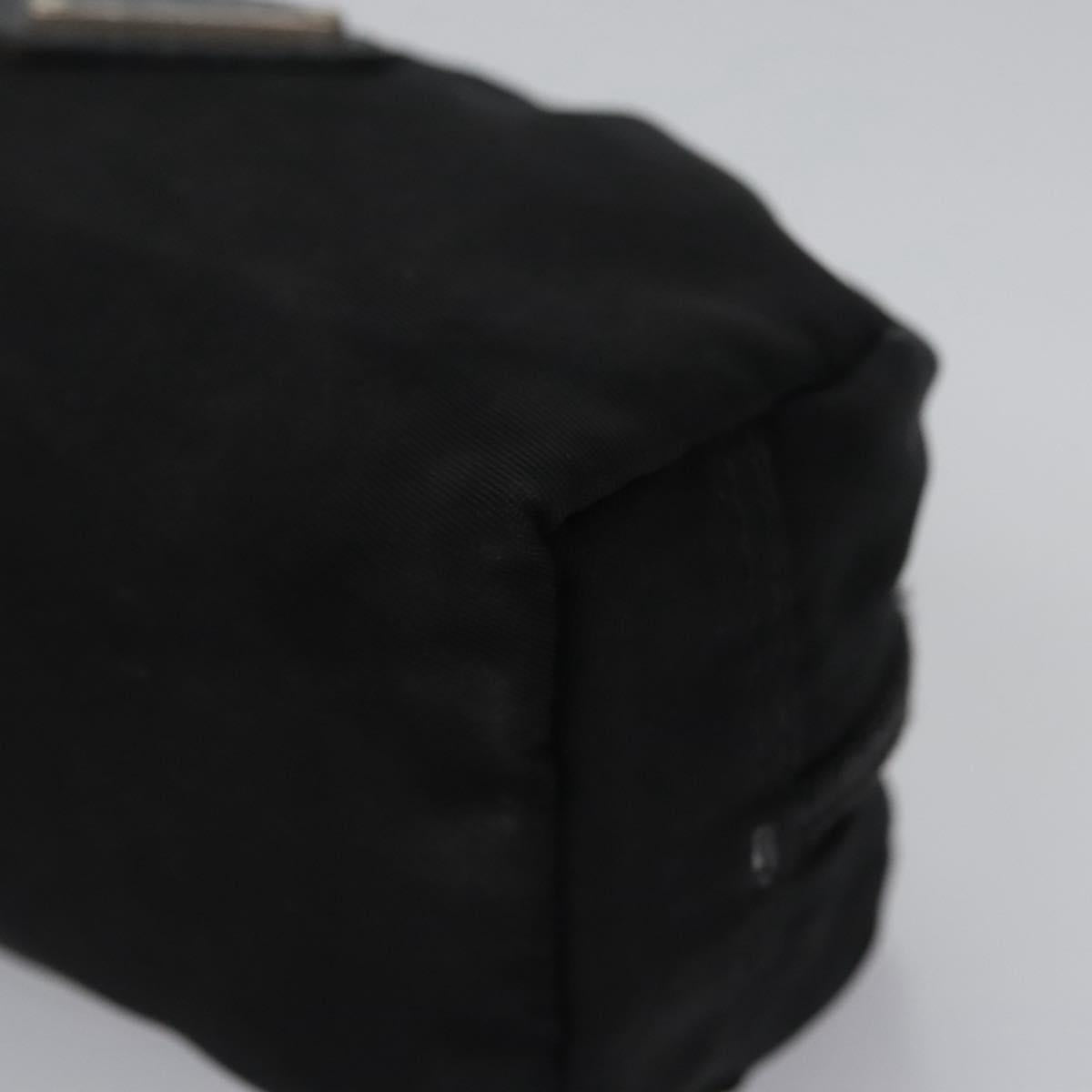 PRADA Pouch Nylon Black Silver Auth bs22990