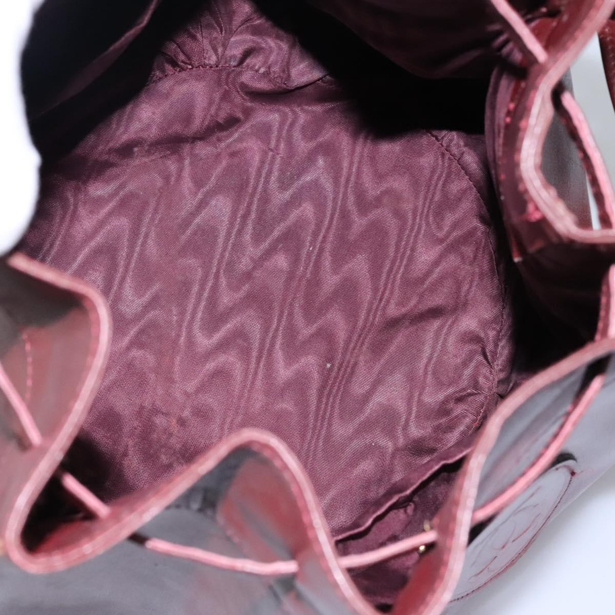 CARTIER Must Line Shoulder Bag Leather Bordeaux Gold Auth bs22994