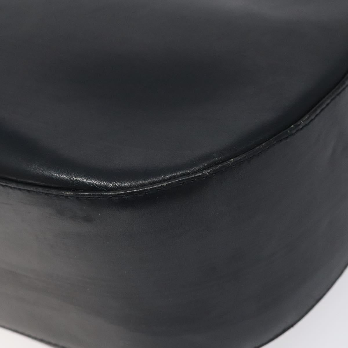 Salvatore Ferragamo Shoulder Bag Leather Navy Gold Auth bs22995