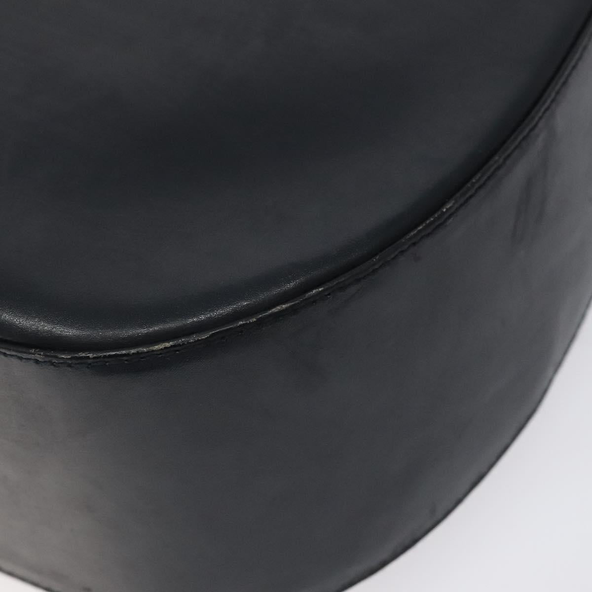 Salvatore Ferragamo Shoulder Bag Leather Navy Gold Auth bs22995