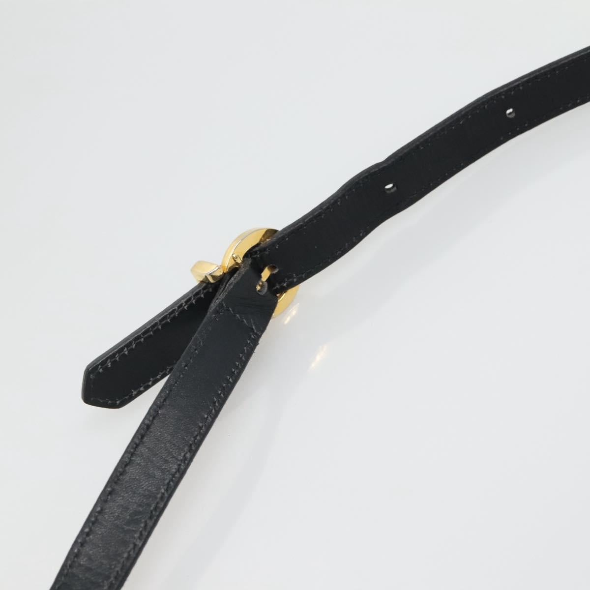 Salvatore Ferragamo Vala Shoulder Bag Leather Navy Gold Auth bs22996