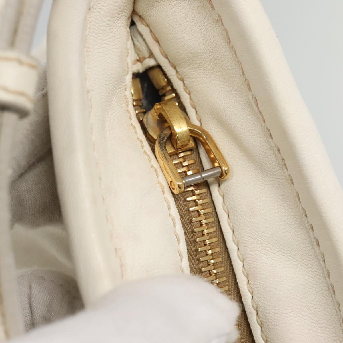 Miu Miu Matelasse Hand Bag Leather 2way White Auth bs22999