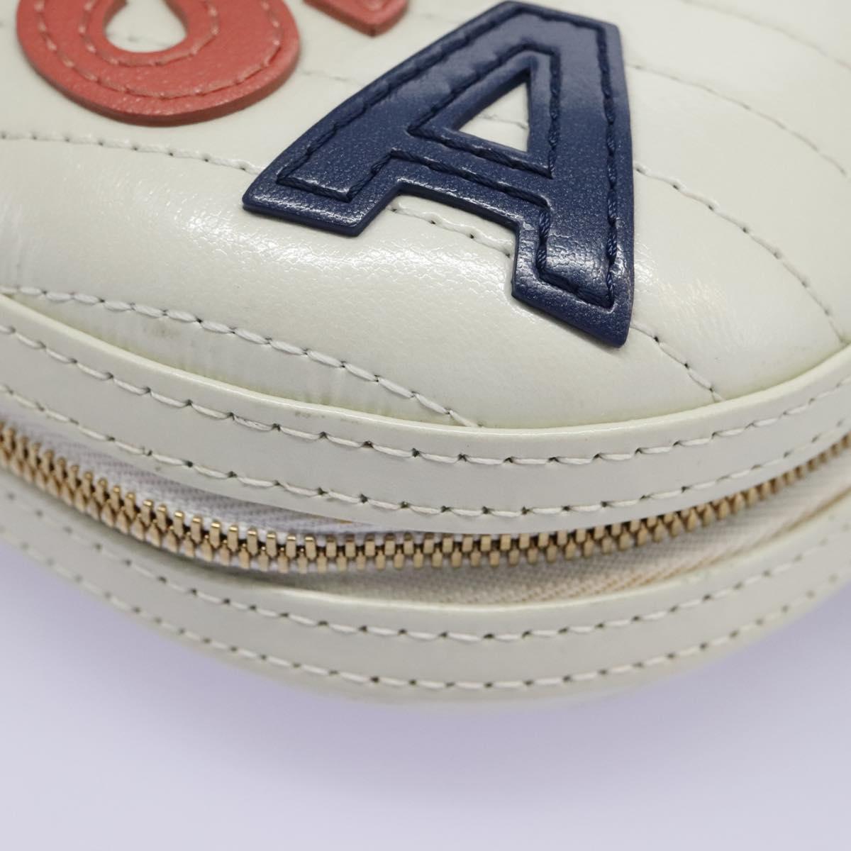 CHANEL V Stitch LA PAUSA Chain Shoulder Bag Leather White CC Auth bs23014AV