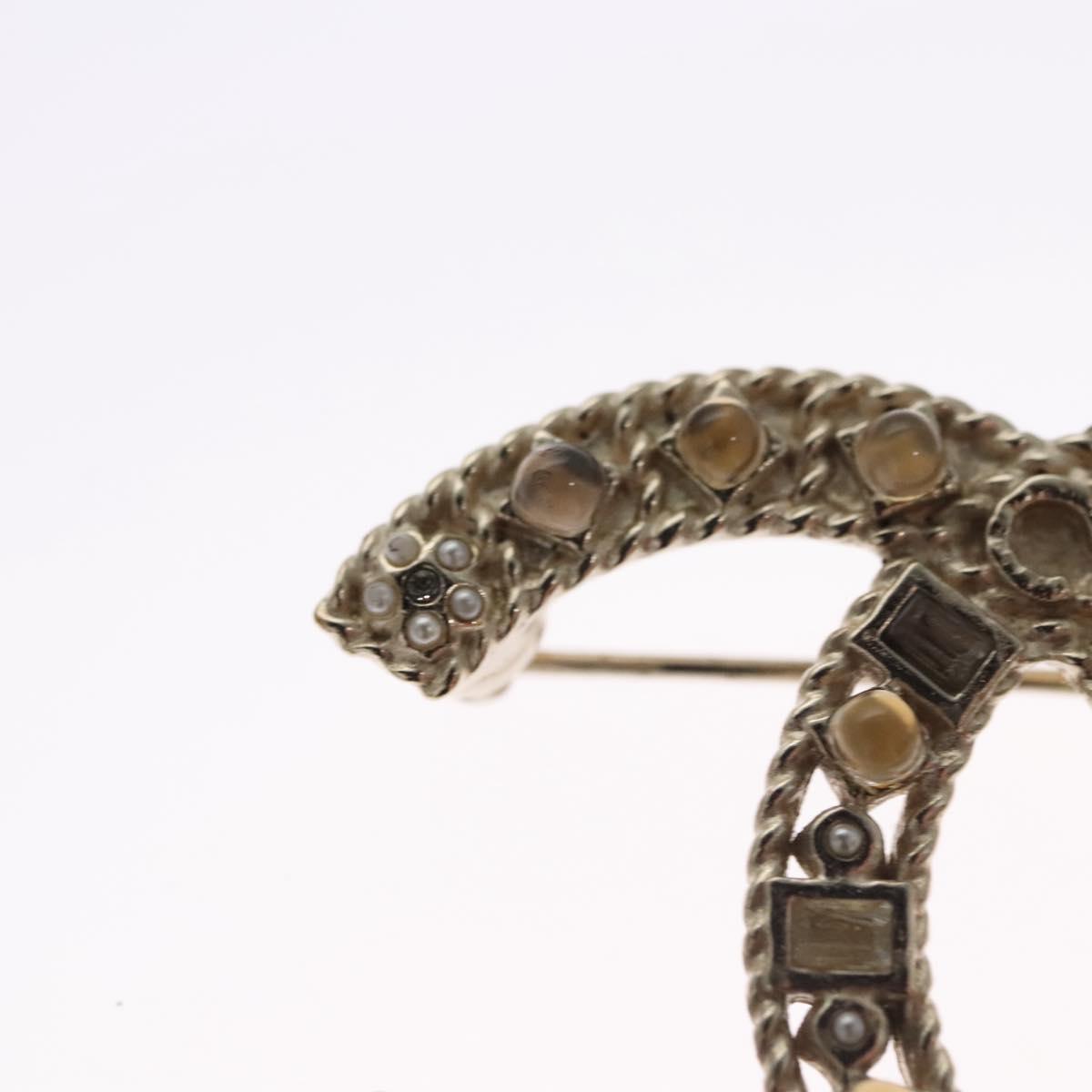 CHANEL COCO Mark Brooch Metal Gold Tone CC Auth bs23015