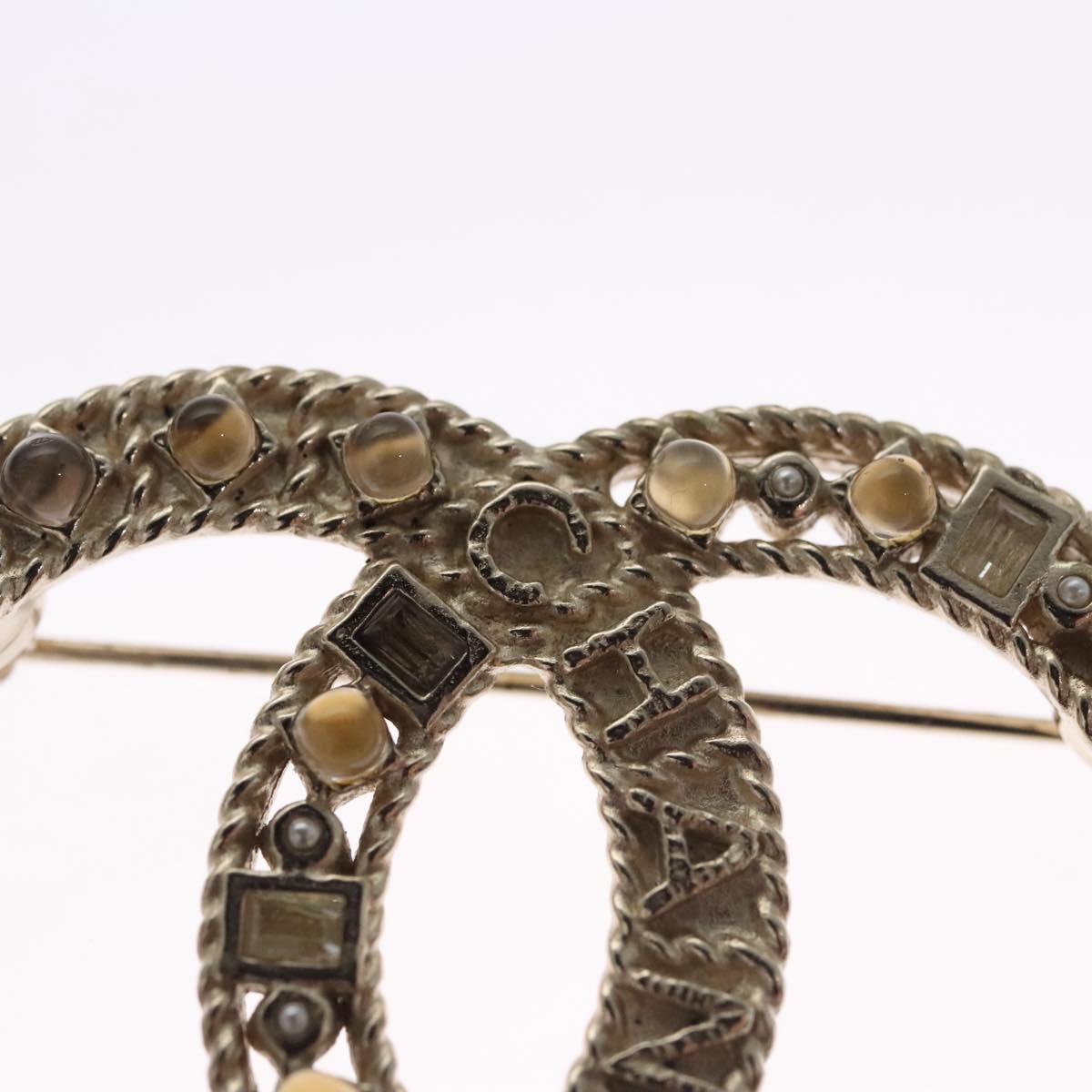 CHANEL COCO Mark Brooch Metal Gold Tone CC Auth bs23015