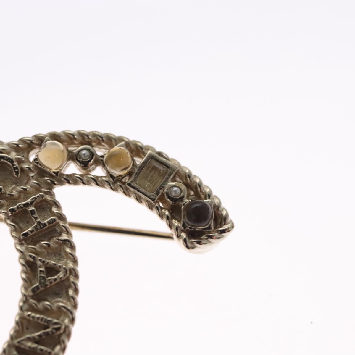 CHANEL COCO Mark Brooch Metal Gold Tone CC Auth bs23015