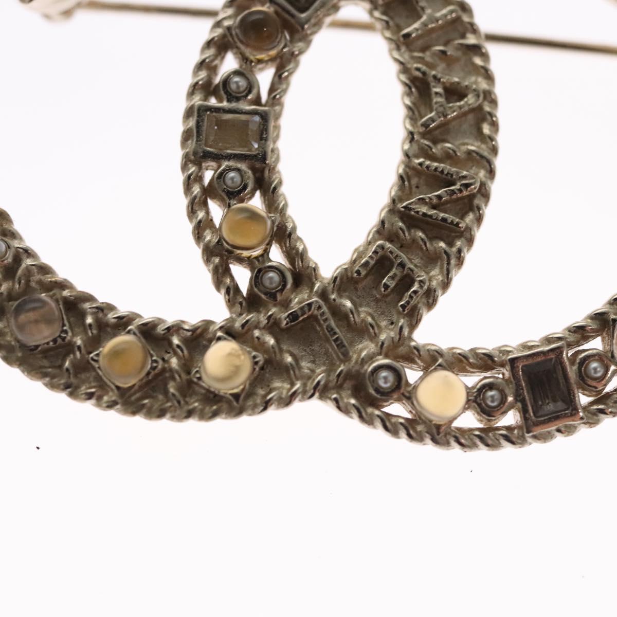 CHANEL COCO Mark Brooch Metal Gold Tone CC Auth bs23015